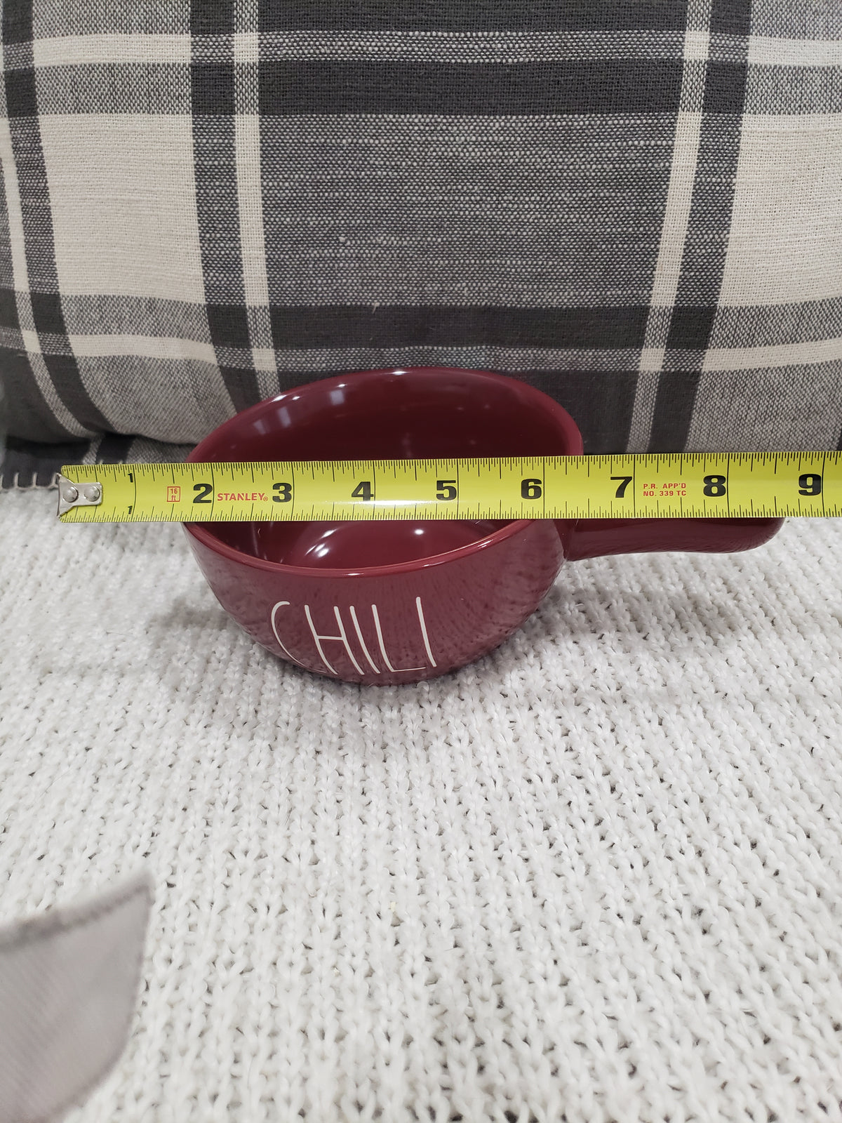 Rae Dunn &quot;Chili&quot; Maroon Bowl With Handle Collection