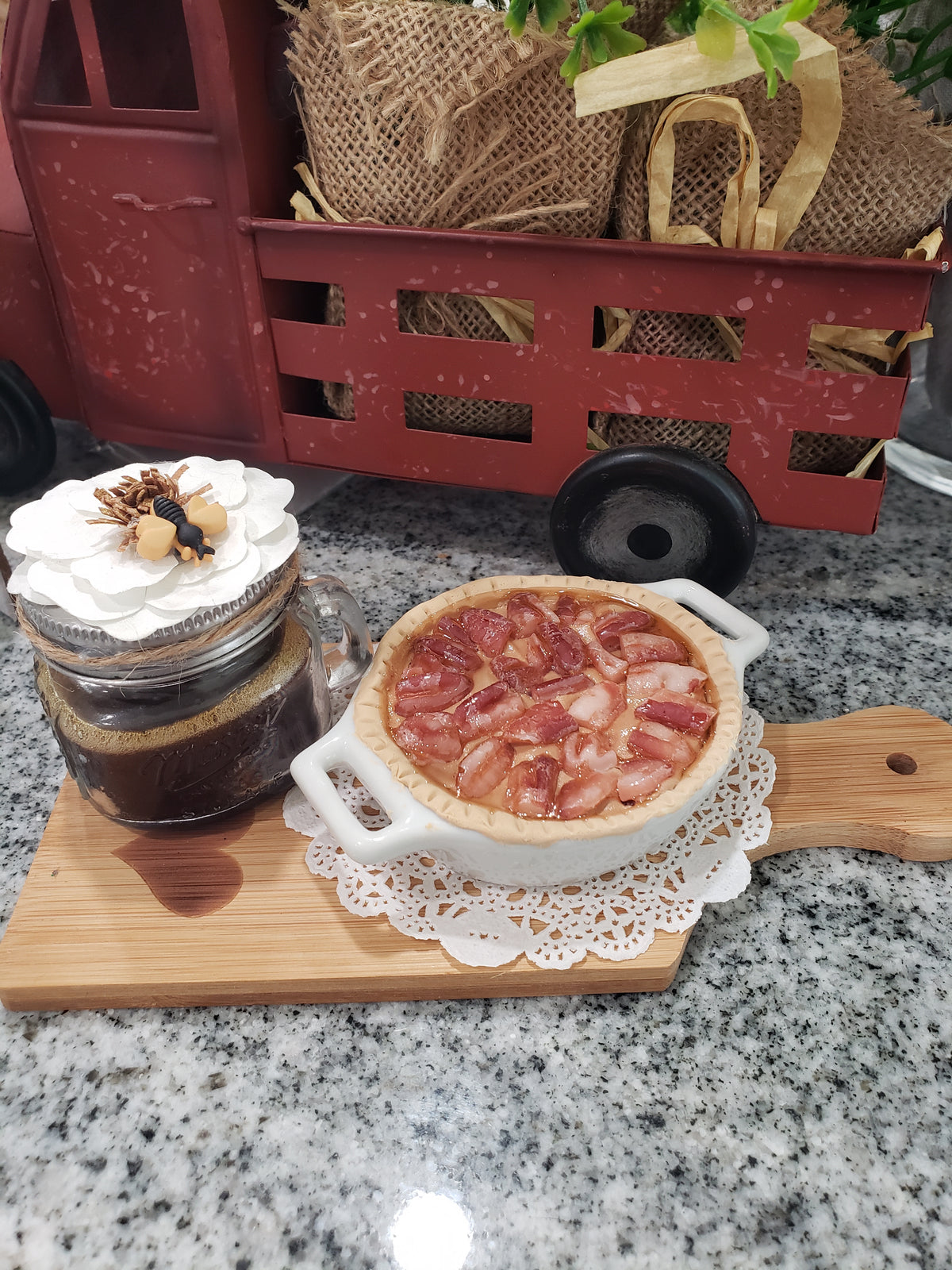 Pip Posh Design Faux Sweet Décor Mini Creations Honey &amp; Pecan Pie Bundle Set of 3