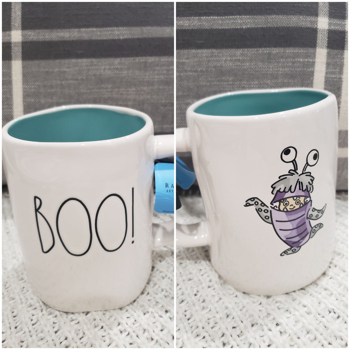 Rae Dunn &quot;Boo!&quot; Boo Double Sided Mug Disney&#39;s Pixar Monster Inc Collection