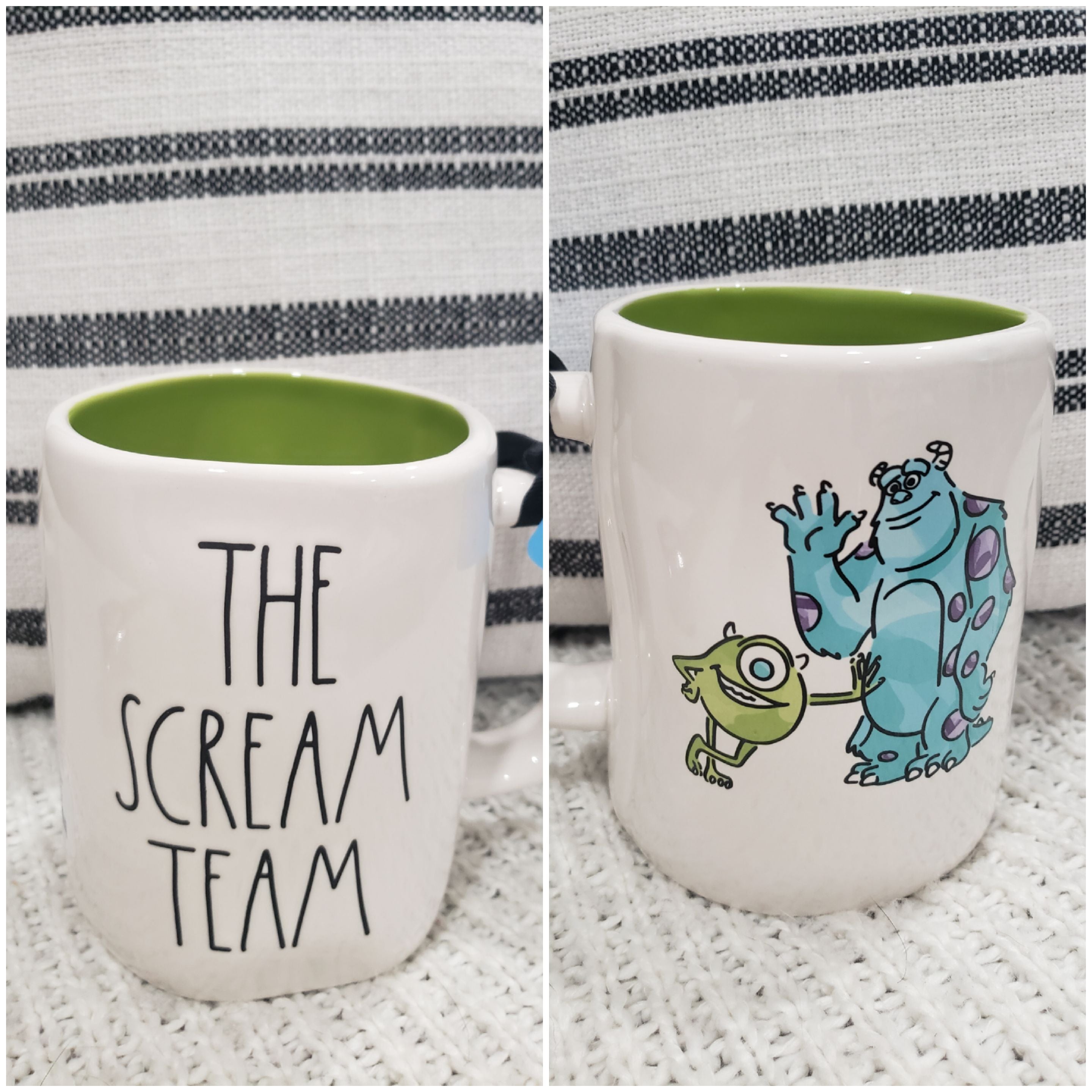 scream cup monsters inc Rae Dunn " The Scream Team" Double Sided Mug Disney's Pixar Monster In