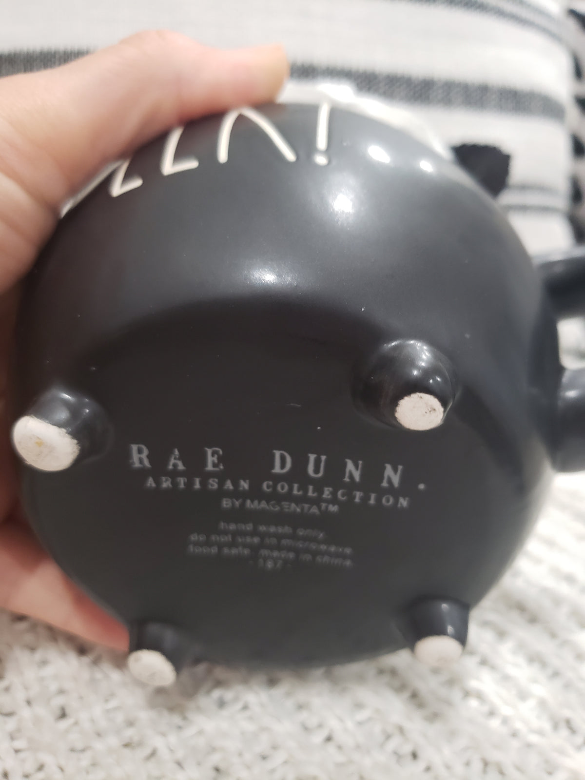 Rae Dunn &quot;Boo&quot; Black Cauldron Mug &amp; Pip Posh Design Faux Sweet Décor White Whipped Topper Collection