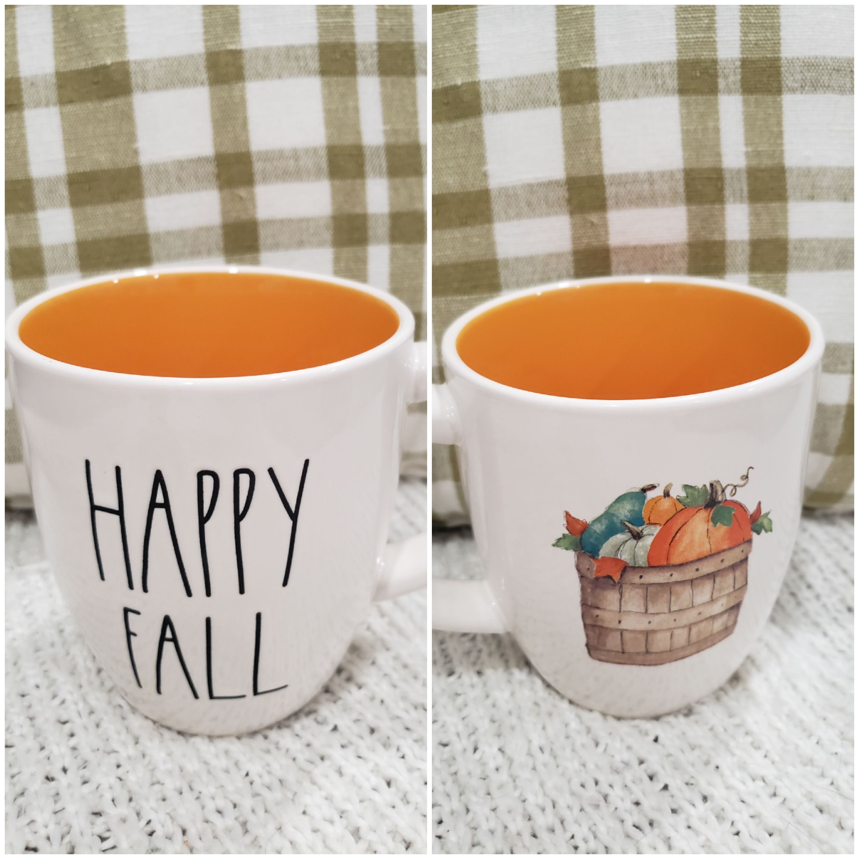 Rae Dunn Happy Fall Harvest Basket Double Sided Mug Fall