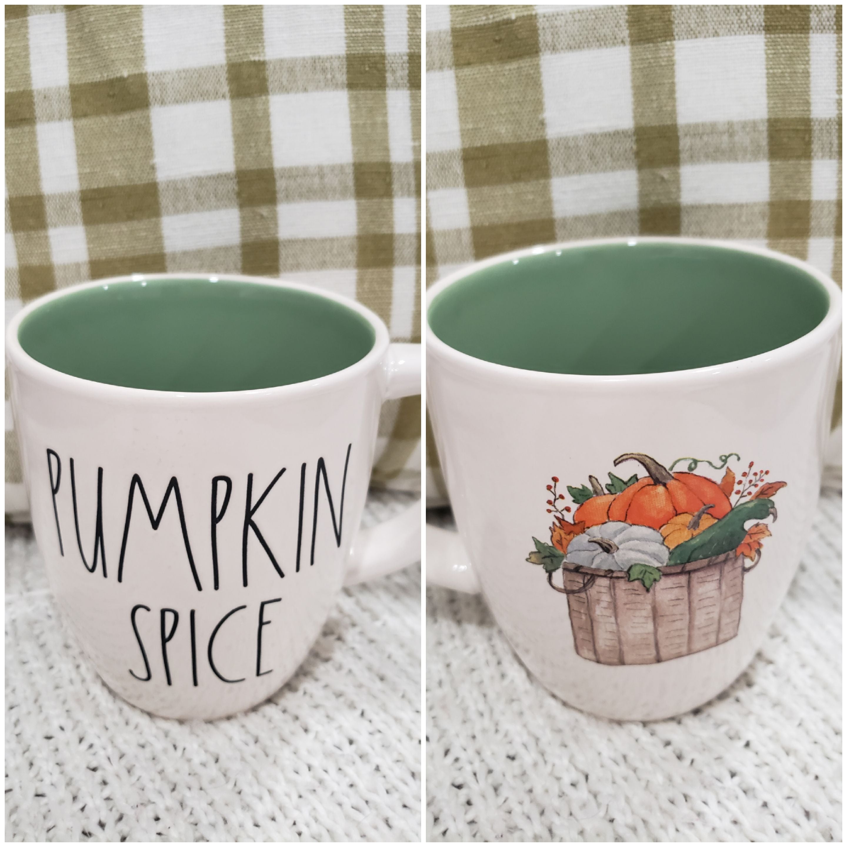 Rae Dunn Happy Fall Harvest Basket Double Sided Mug Fall