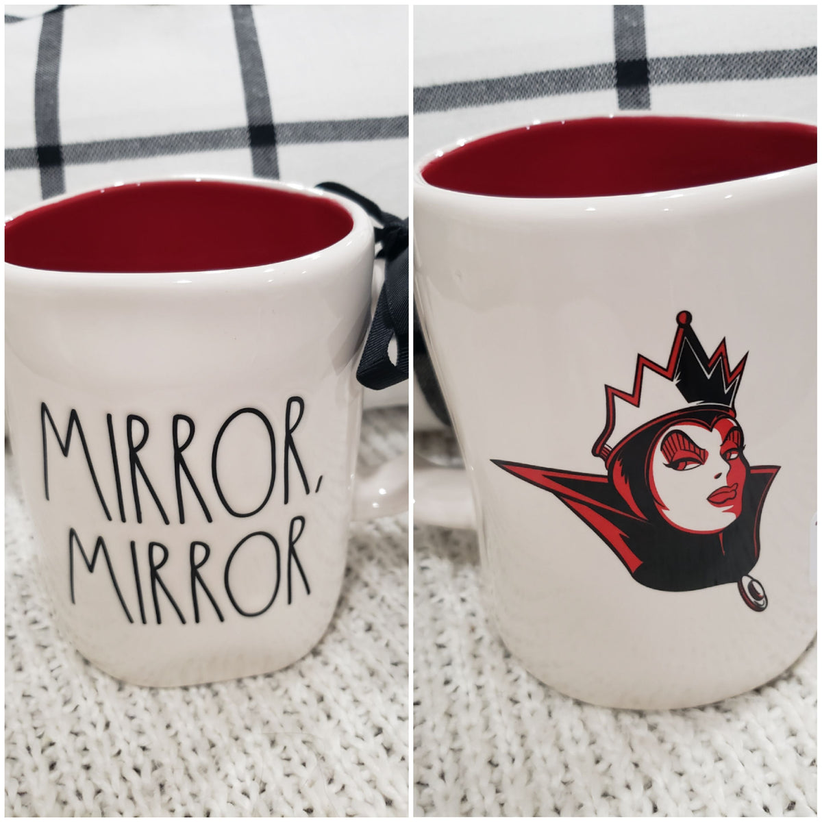 Rae Dunn &quot;Mirror, Mirror&quot; Doubled Sided Mug Disney Princess Villains Collection