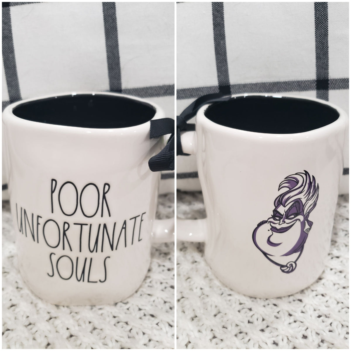 Rae Dunn &quot;Poor Unfortunate Souls&quot; Ursula Double Sided Mug Disney&#39;s Princess Villains Collection