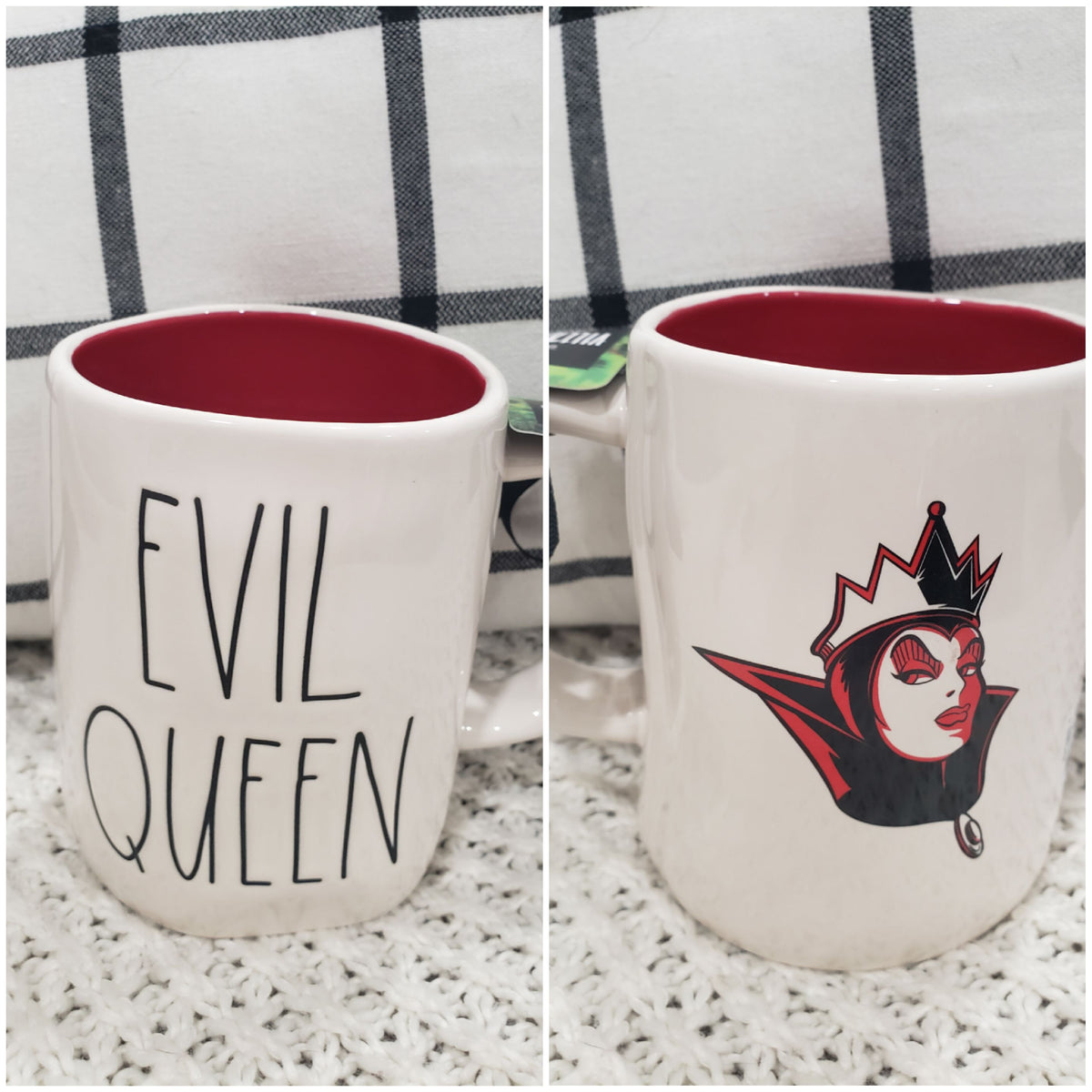 Rae Dunn &quot; Evil Queen&quot; Maleficent Double Sided Mug Disney Princess Villains Collection