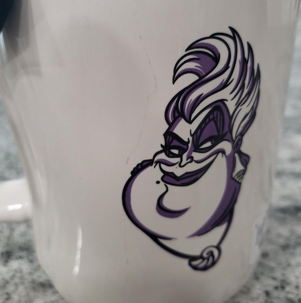 Rae Dunn &quot;Poor Unfortunate Souls&quot; Ursula Double Sided Mug Disney&#39;s Princess Villains Collection