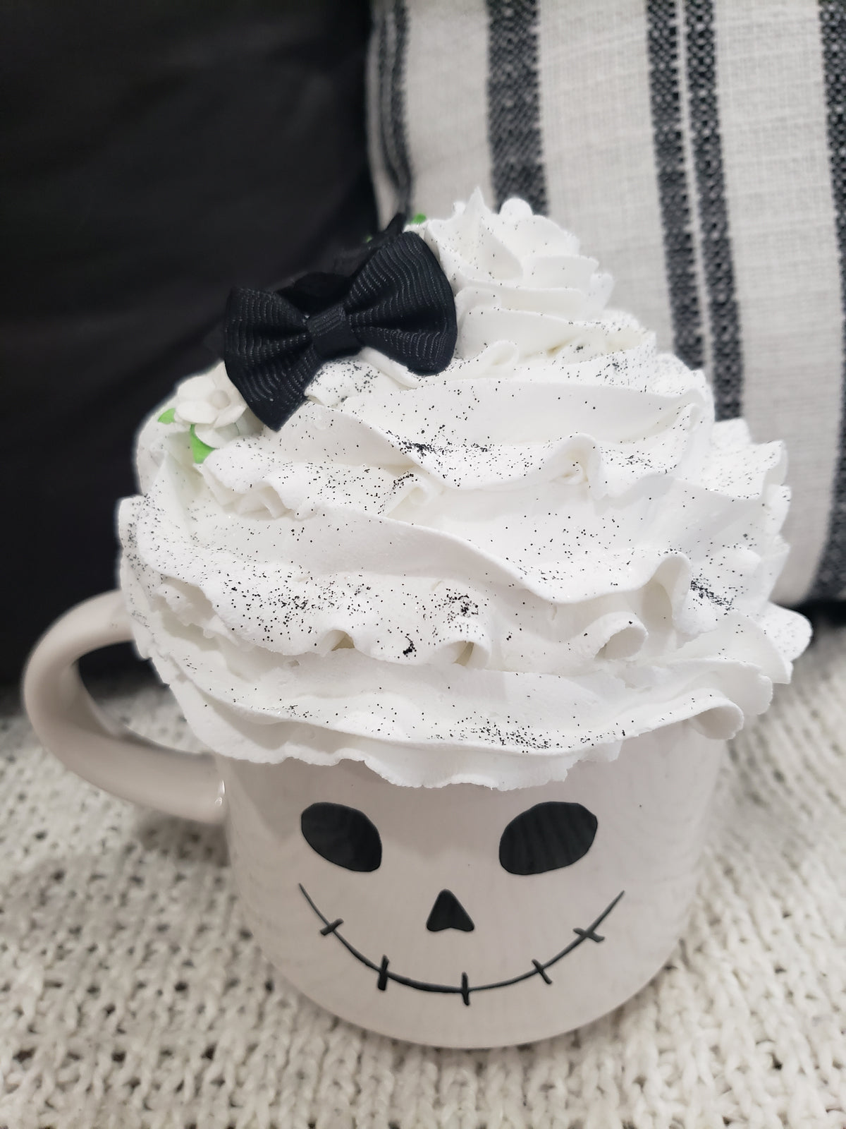 Rae Dunn &quot;Spooky&quot; White Double Sided Mug &amp; Pip Posh Design Faux Sweet Décor Whipped Topper Collection