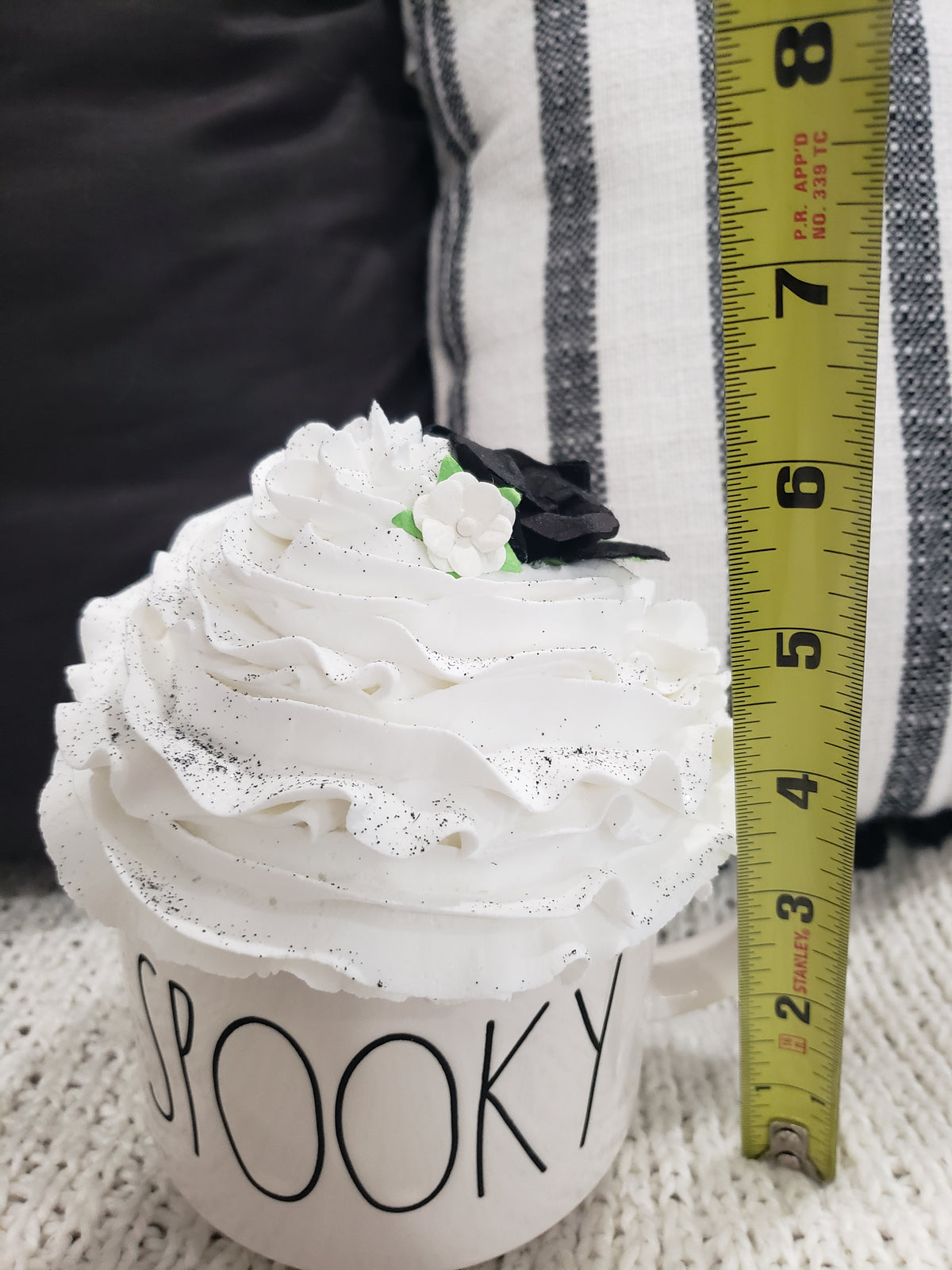 Rae Dunn &quot;Spooky&quot; White Double Sided Mug &amp; Pip Posh Design Faux Sweet Décor Whipped Topper Collection