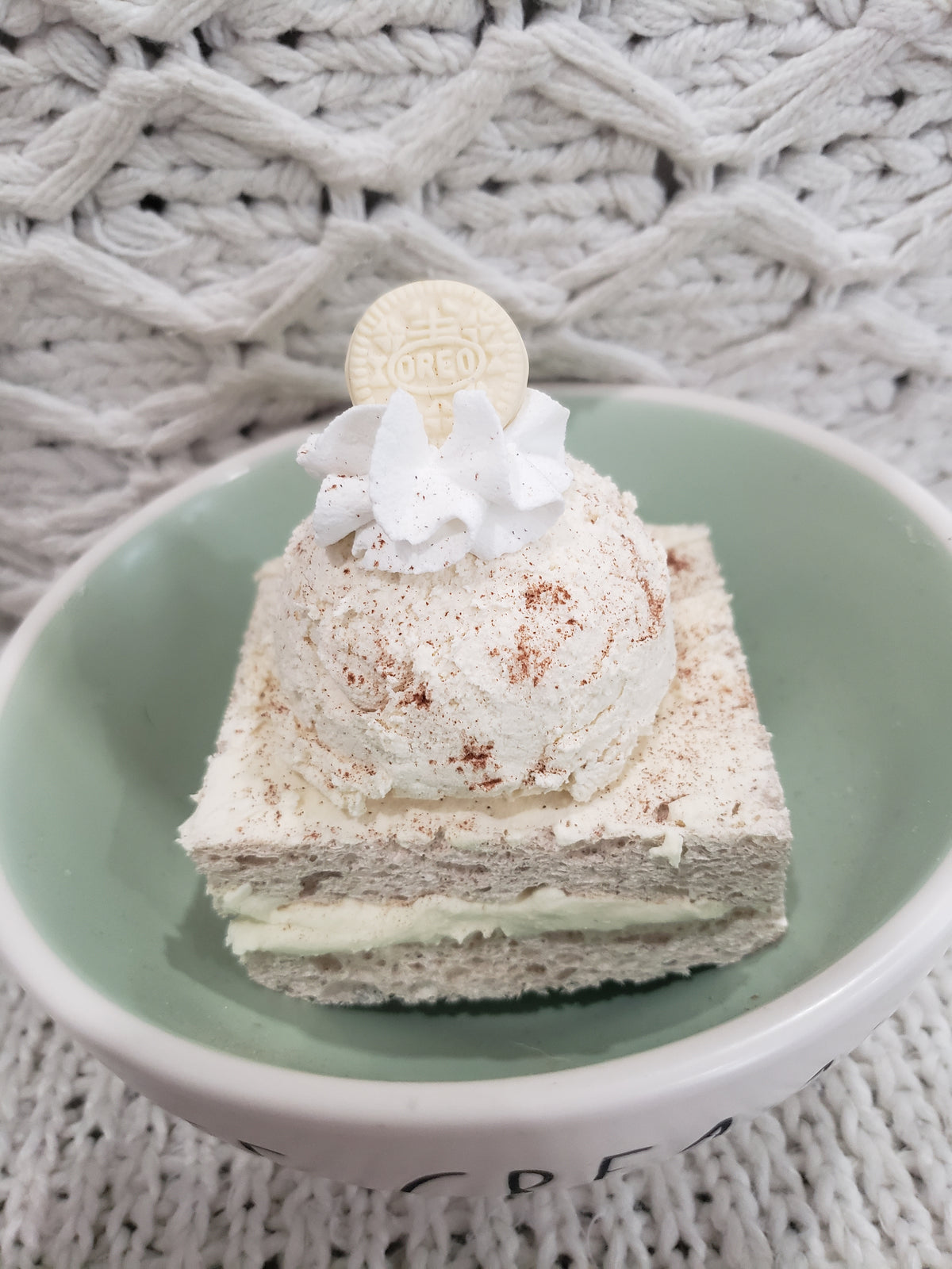 Rae Dunn &quot;Ice Cream&quot; Bowl &amp; Pip Posh Design Faux Sweet Décor Vanilla Ice Cream Cake Dessert Collection