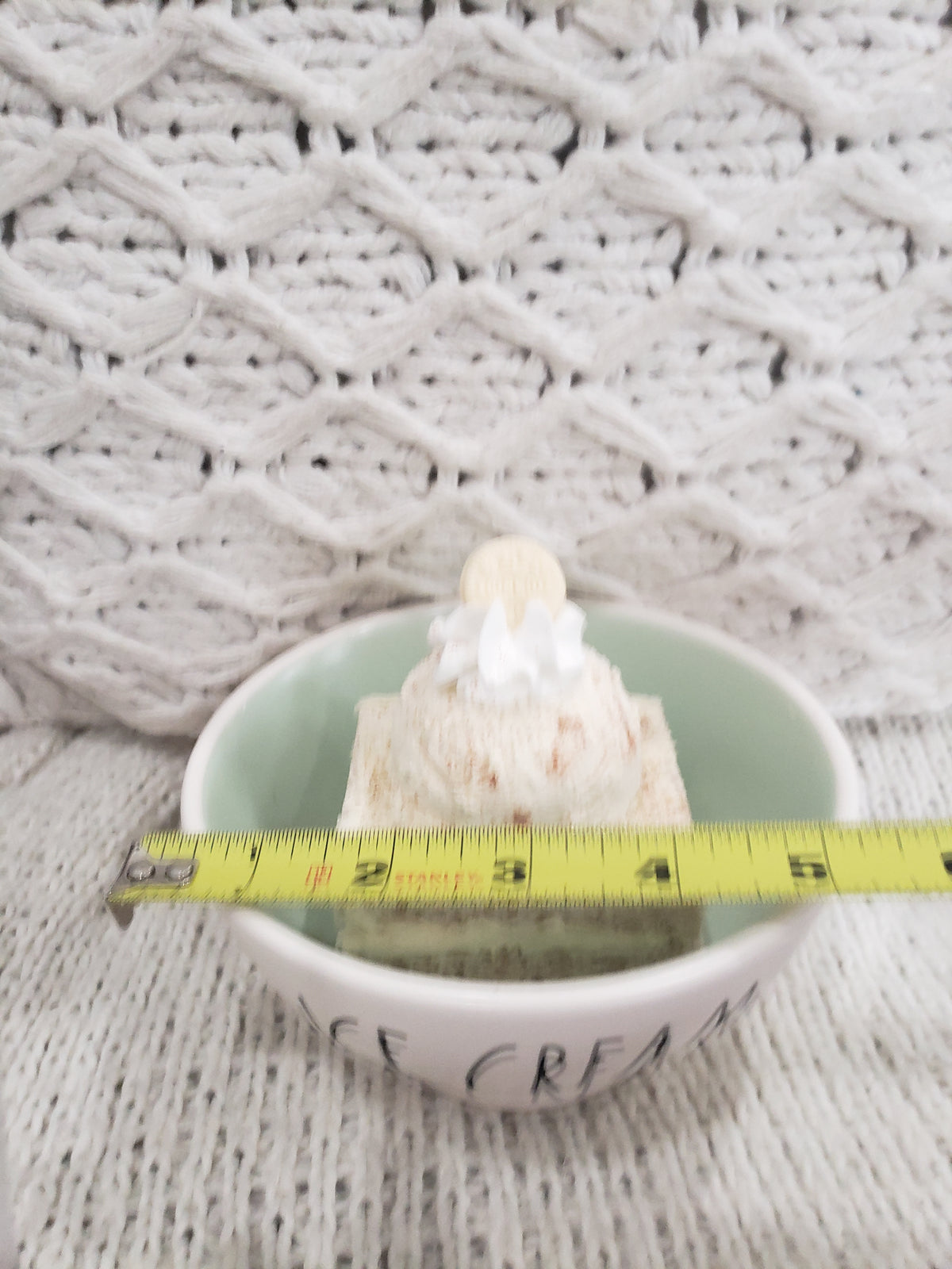 Rae Dunn &quot;Ice Cream&quot; Bowl &amp; Pip Posh Design Faux Sweet Décor Vanilla Ice Cream Cake Dessert Collection