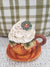 Pip Posh Design Faux Sweet Décor Harvest Pumpkin Tea Cup & Ivory Fall Whipped Topper