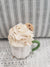 Pip Posh Design Faux Sweet Décor Mini White Pumpkin Mug & Ivory Cookie Whipped Topper