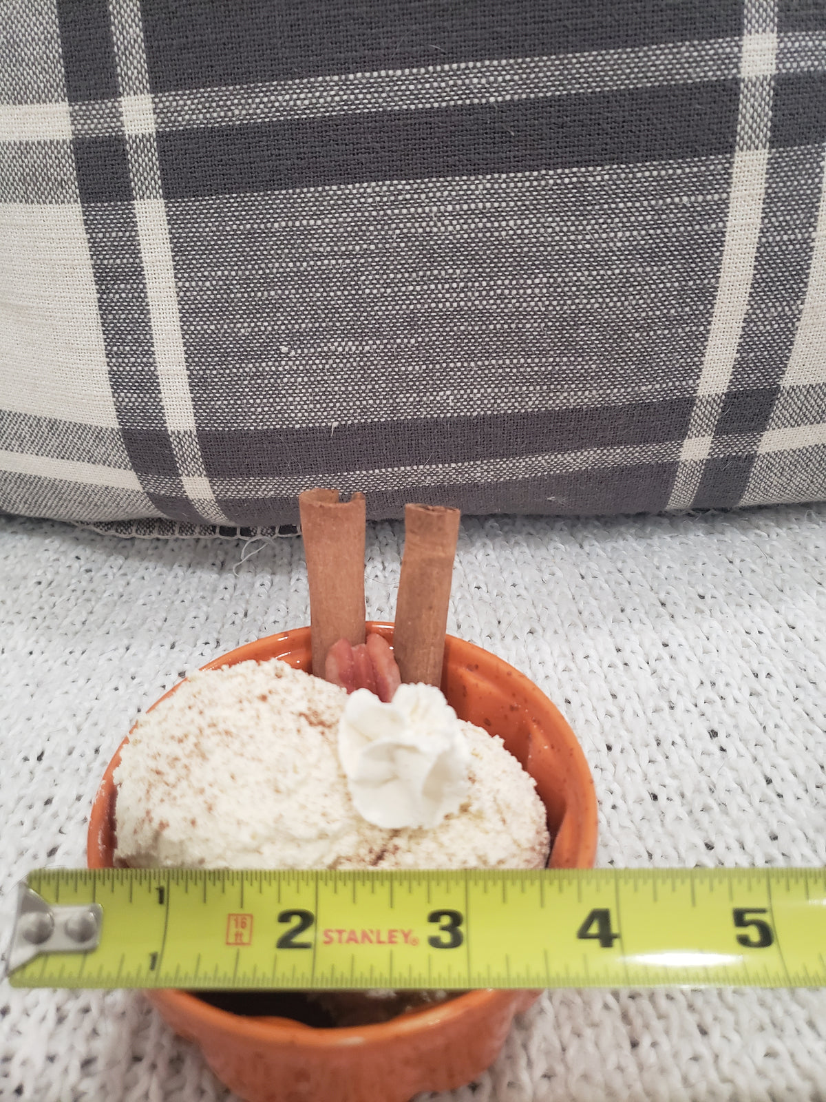 Pip Posh Design Faux Sweet Décor Mini Cinnamon Sticks Vanilla Ice Cream In A Orange Dish Dessert Collection