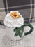 Pip Posh Design Faux Sweet Décor White Pumpkin Mug & Whipped Sunflower Topper