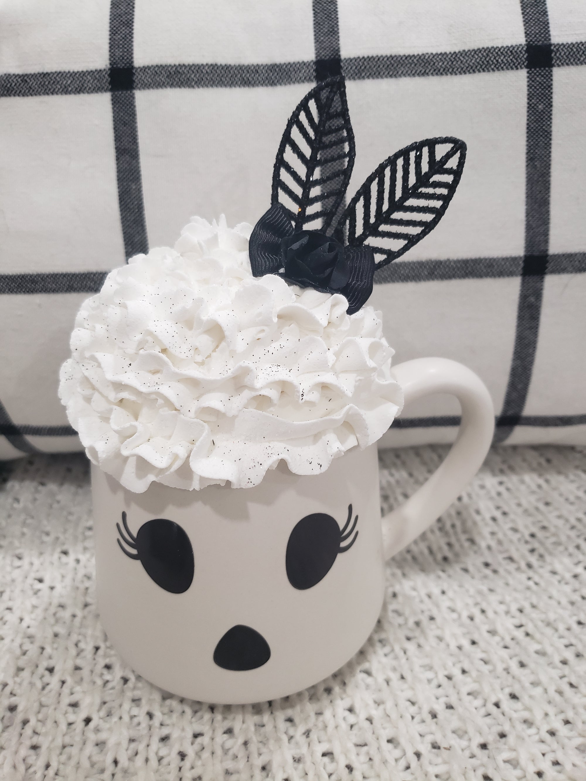 Pip Posh Design Faux Sweet Décor Lady Ghost Mug & White Whipped Topper