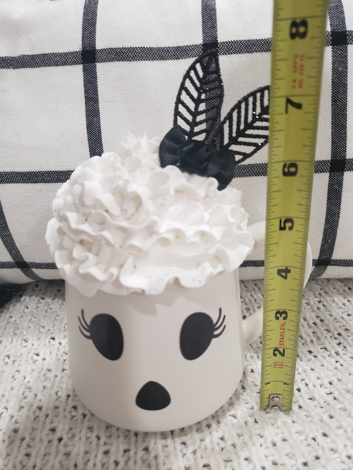 Pip Posh Design Faux Sweet Décor Lady Ghost Mug &amp; White Whipped Topper