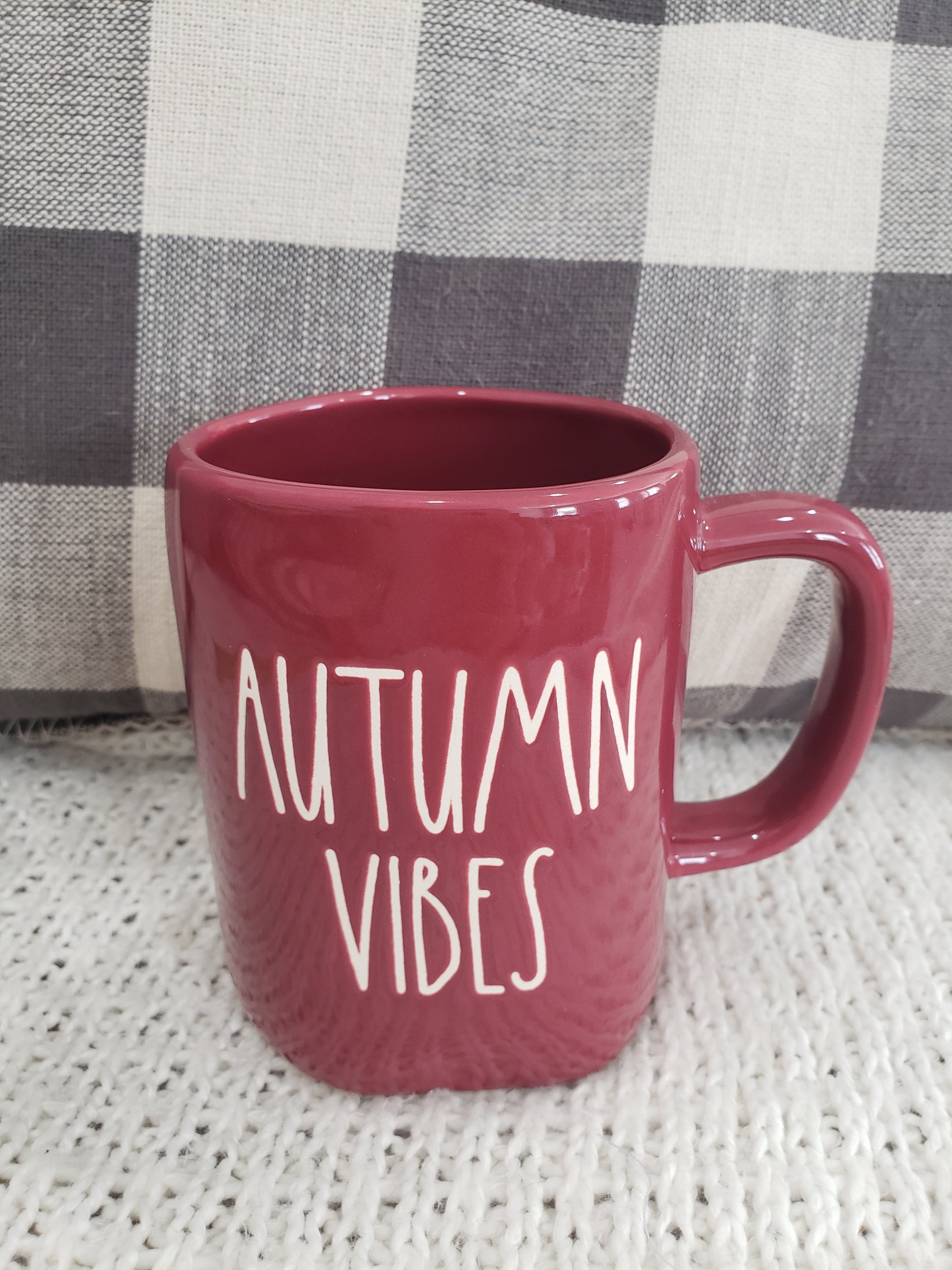 Rae Dunn "Autumn Vibes" Maroon Mug Collection