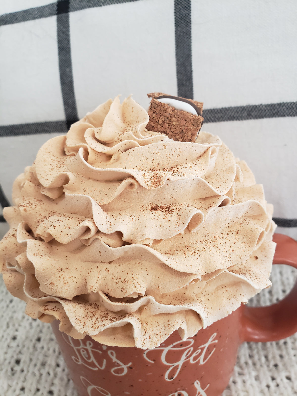 Pip Posh Design Faux Sweet Décor &quot;Let&#39;s Get Cozy&quot; Mug &amp; S&#39;mores Whipped Topper