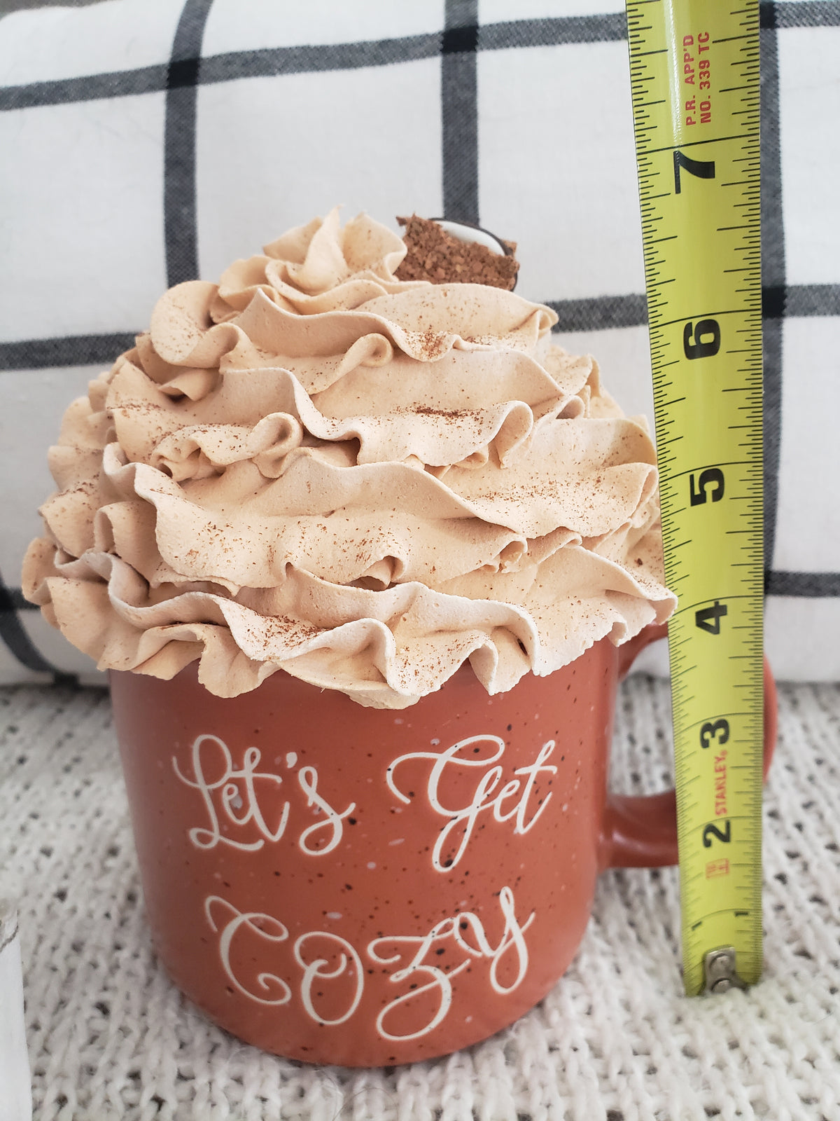 Pip Posh Design Faux Sweet Décor &quot;Let&#39;s Get Cozy&quot; Mug &amp; S&#39;mores Whipped Topper