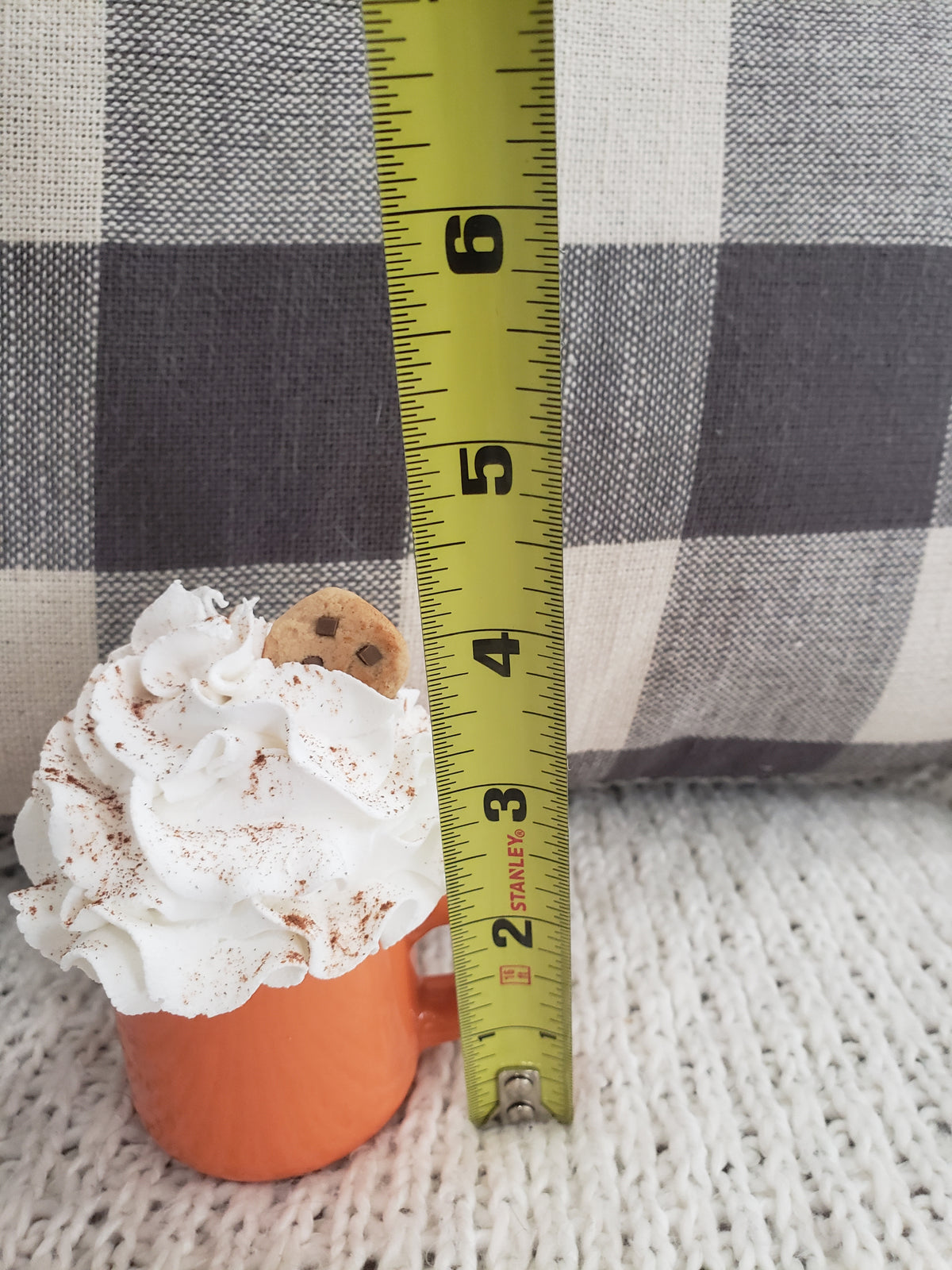 Pip Posh Design Faux Sweet Décor Mini Orange Mug &amp; White Whipped Cookie Topper