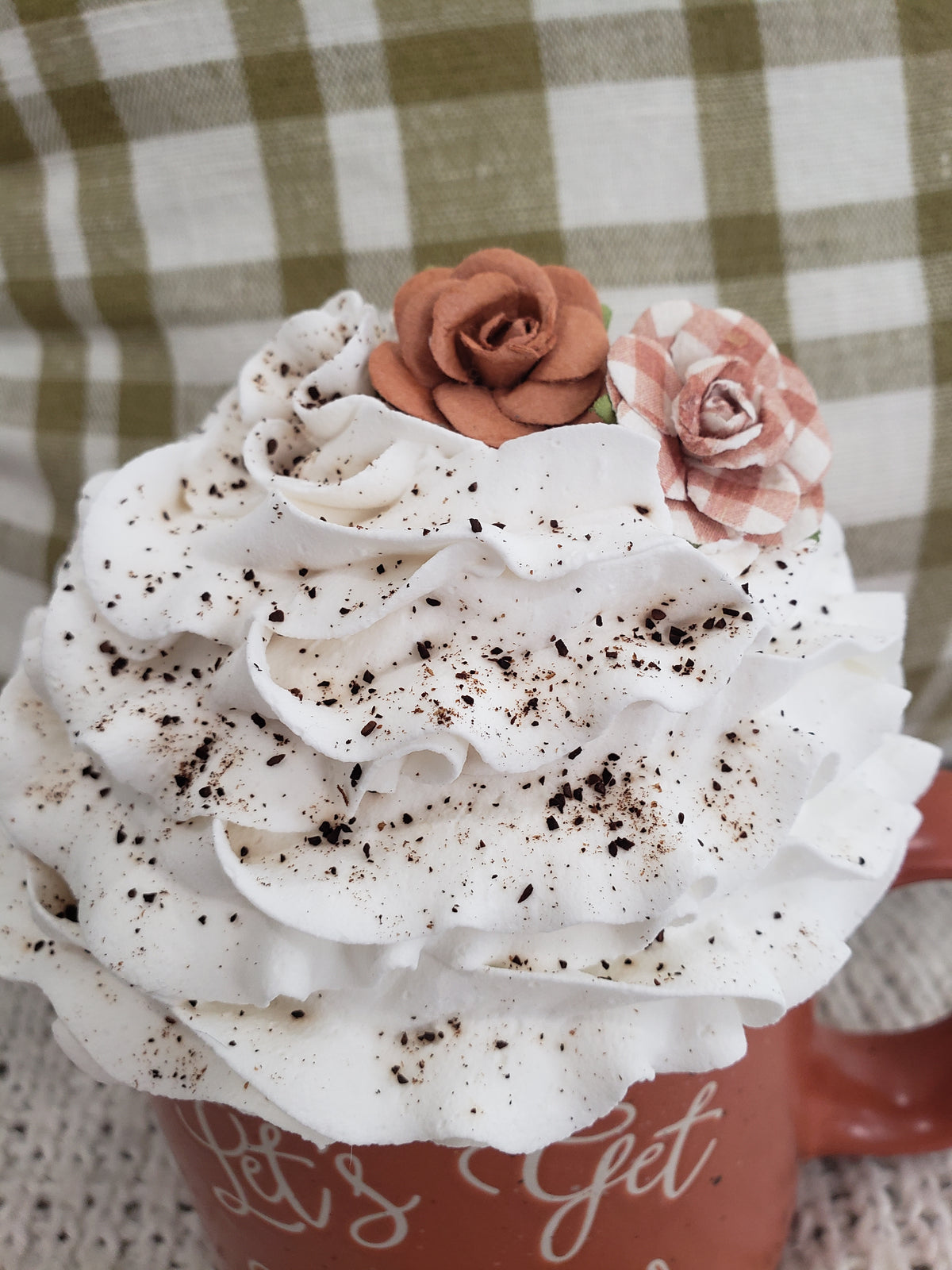 Pip Posh Design Faux Sweet Décor  &quot;Let&#39;s Get Cozy&quot; Mug &amp; White Whipped Topper