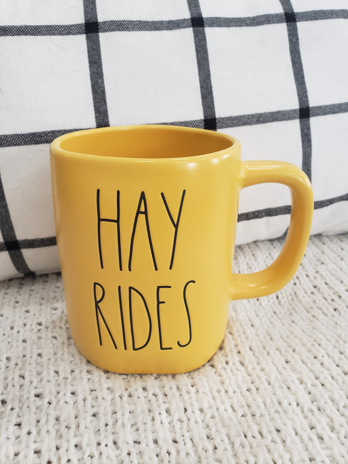 Rae Dunn &quot;Hay Rides&quot; Yellow Mug Collection