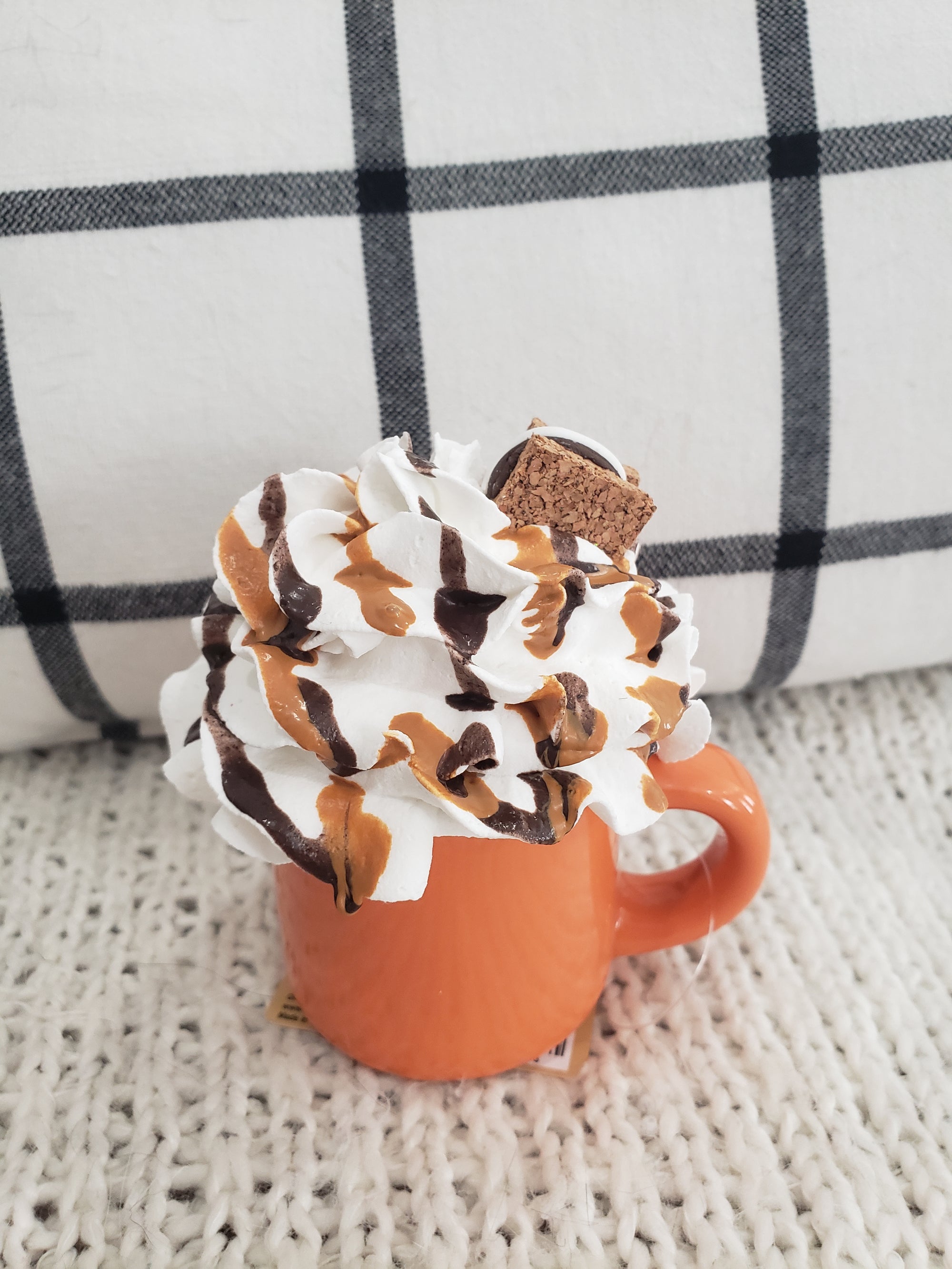 Pip Posh Design Faux Sweet Décor Orange Mini Mug & S'mores Whipped Topper