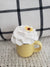 Pip Posh Design Faux Sweet Décor Mini Yellow Mug & Whipped Sunflower Topper