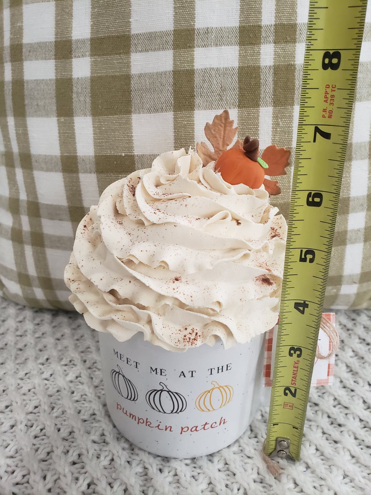 Pip Posh Design Faux Sweet Décor &quot;Meet Me At The Pumpkin Patch Mug &amp; Ivory Whipped Topper Fall Collection