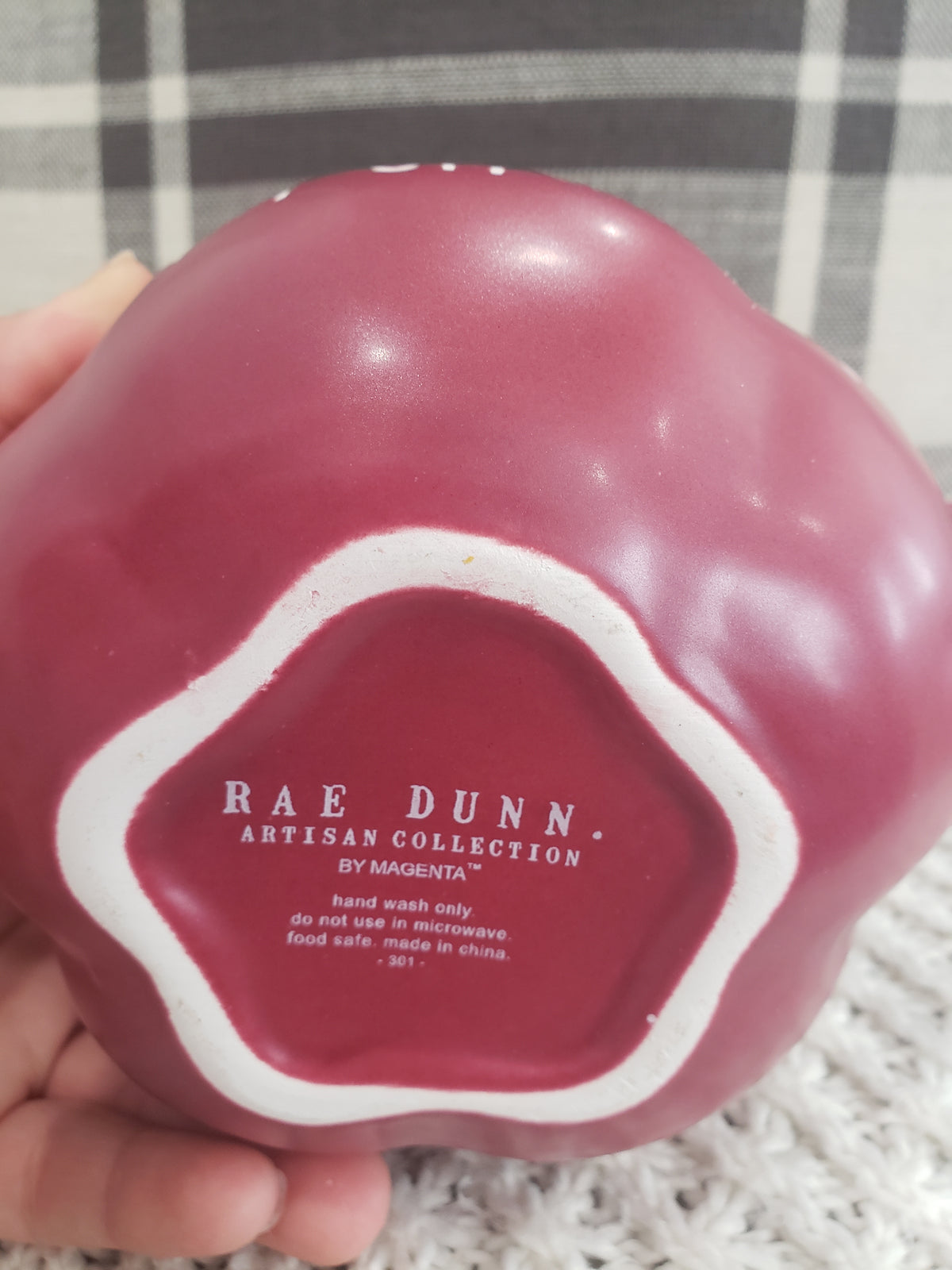 Rae Dunn &quot;Autumn&quot; Maroon Pumpkin Mug &amp; Pip Posh Design Faux Sweet Décor White Whipped Topper