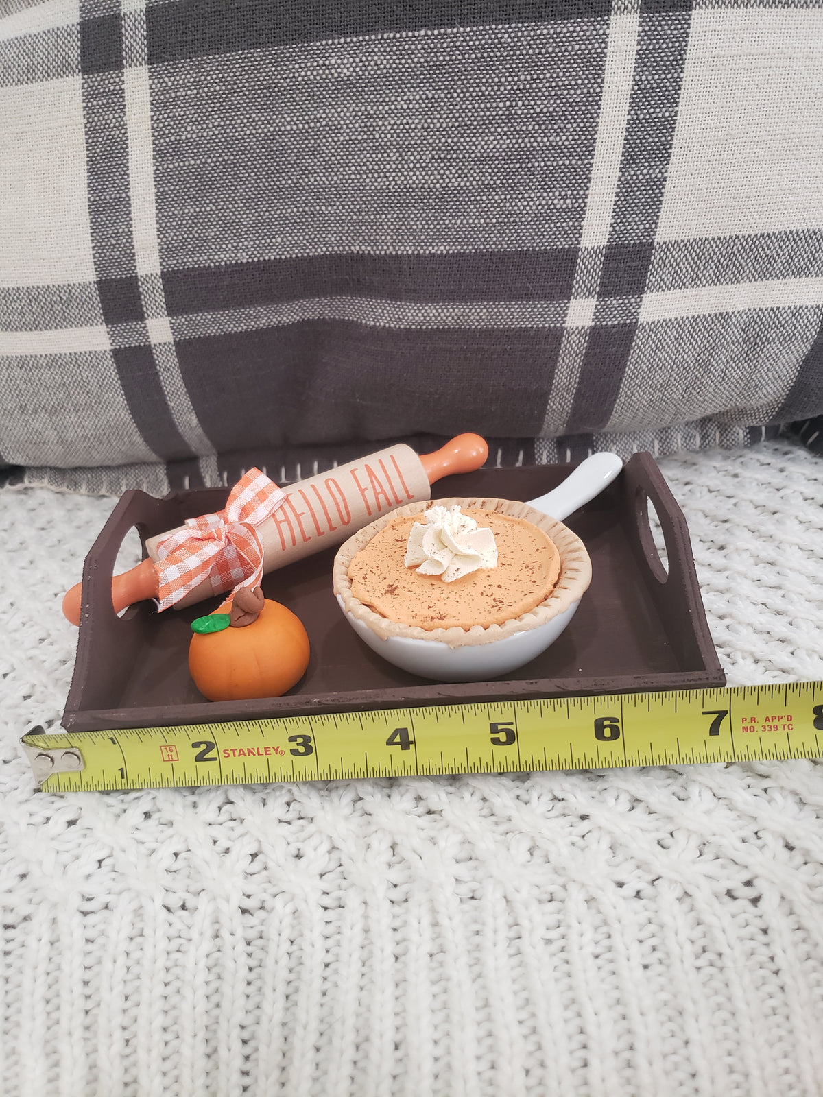Pip Posh Design Faux Sweet Décor Mini Pumpkin Pie Tray Bundle Set of 4