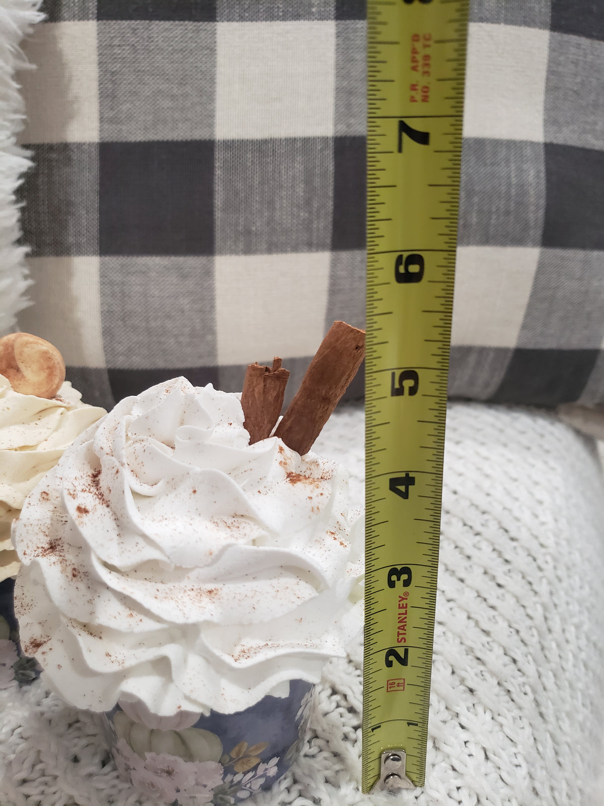 Pip Posh Design Faux Sweet Décor Fall Pumpkin Whipped Sugar Cookie &amp; Cinnamon Toppers Cupcake Assortment Set Of 4