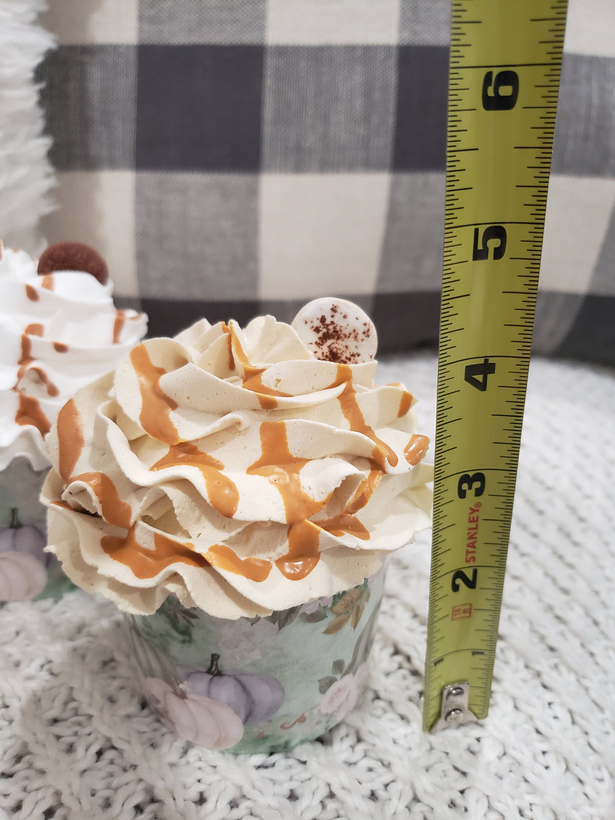 Pip Posh Design Faux Sweet Décor Fall Pumpkin Whipped Cookie Toppers Cupcake Assortment Set Of 4