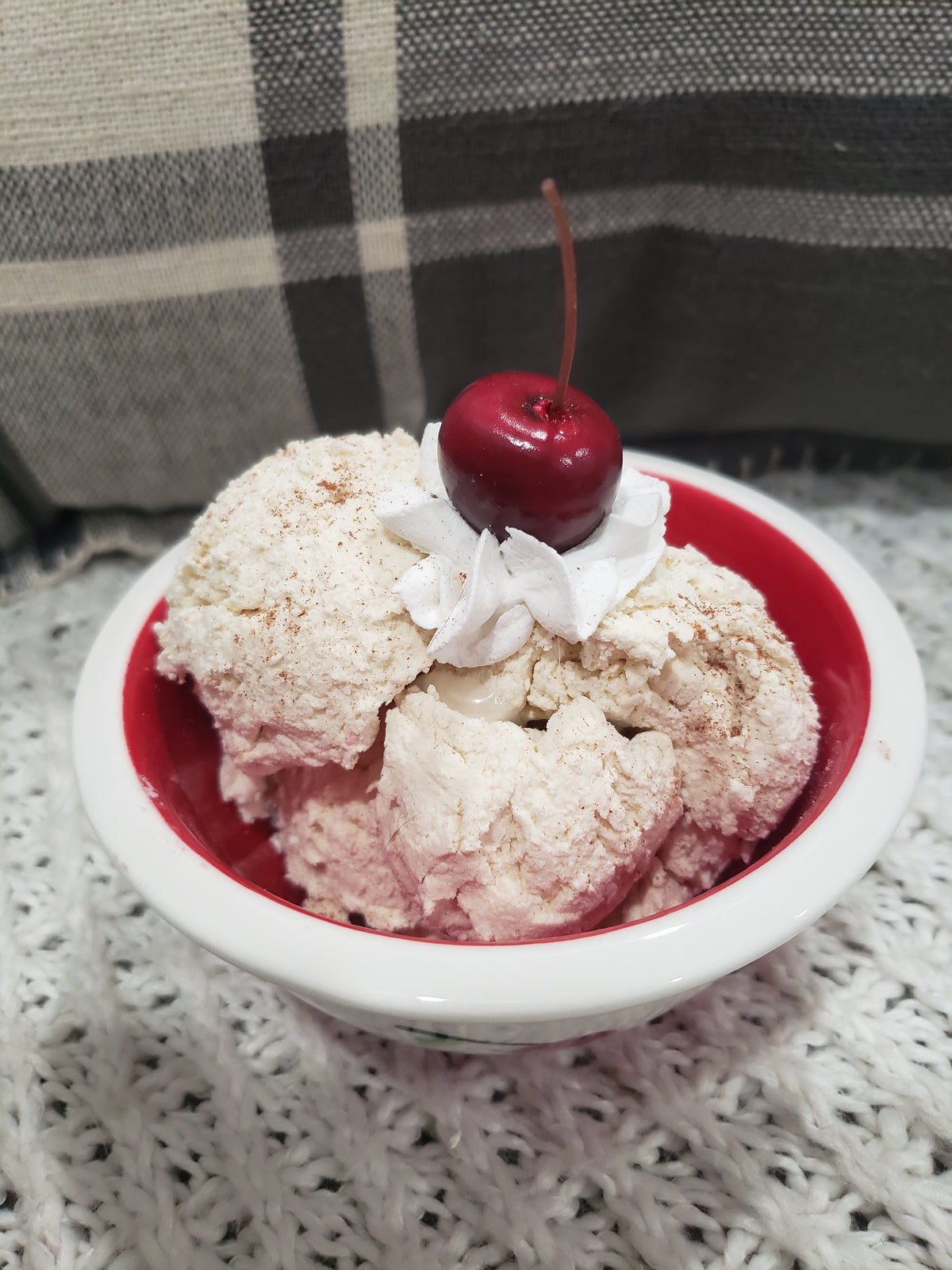 Pip Posh Design Faux Sweet Décor Cherry Bowl &amp; Vanilla Ice Cream Dessert Collection