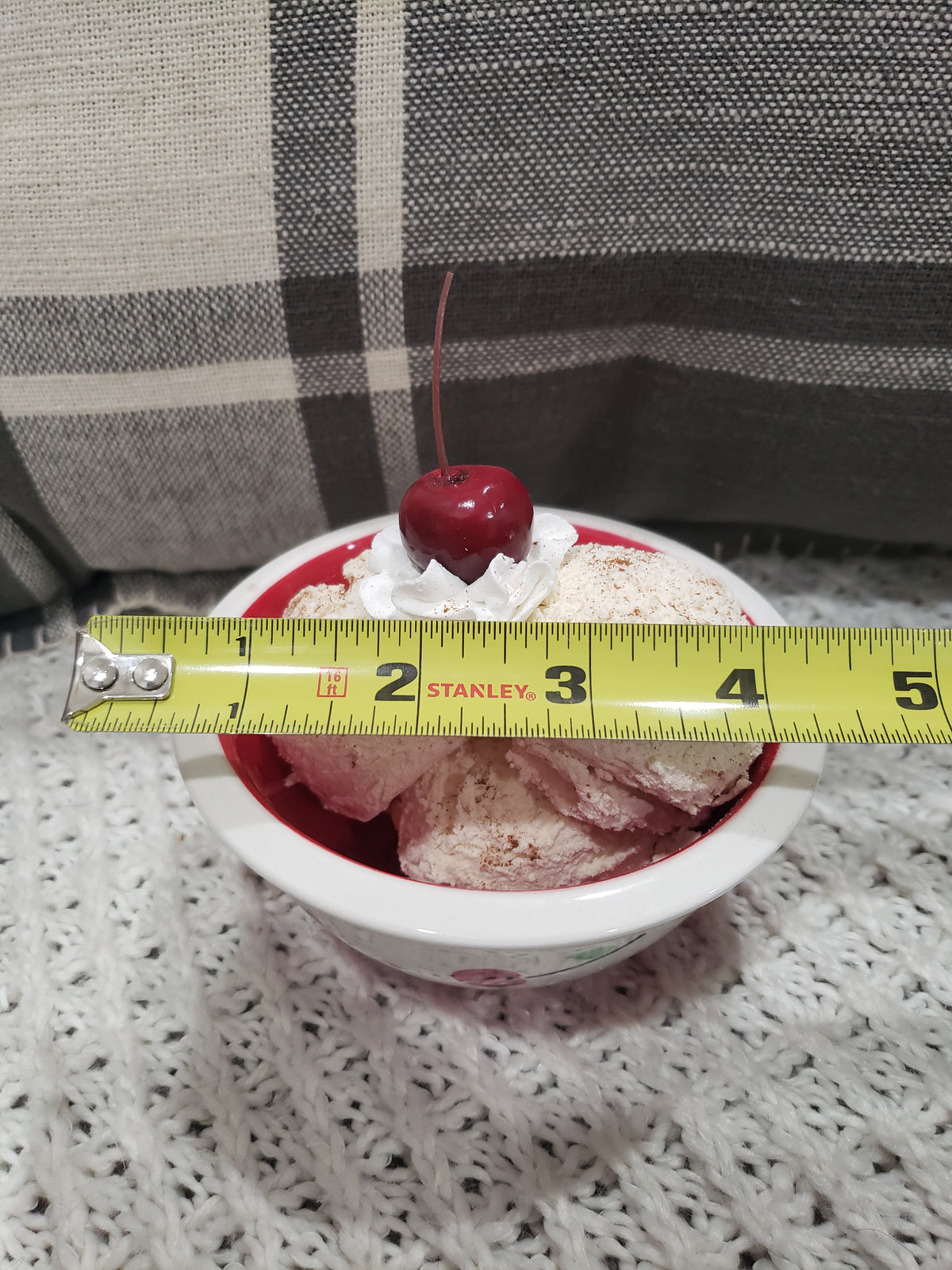 Pip Posh Design Faux Sweet Décor Cherry Bowl &amp; Vanilla Ice Cream Dessert Collection