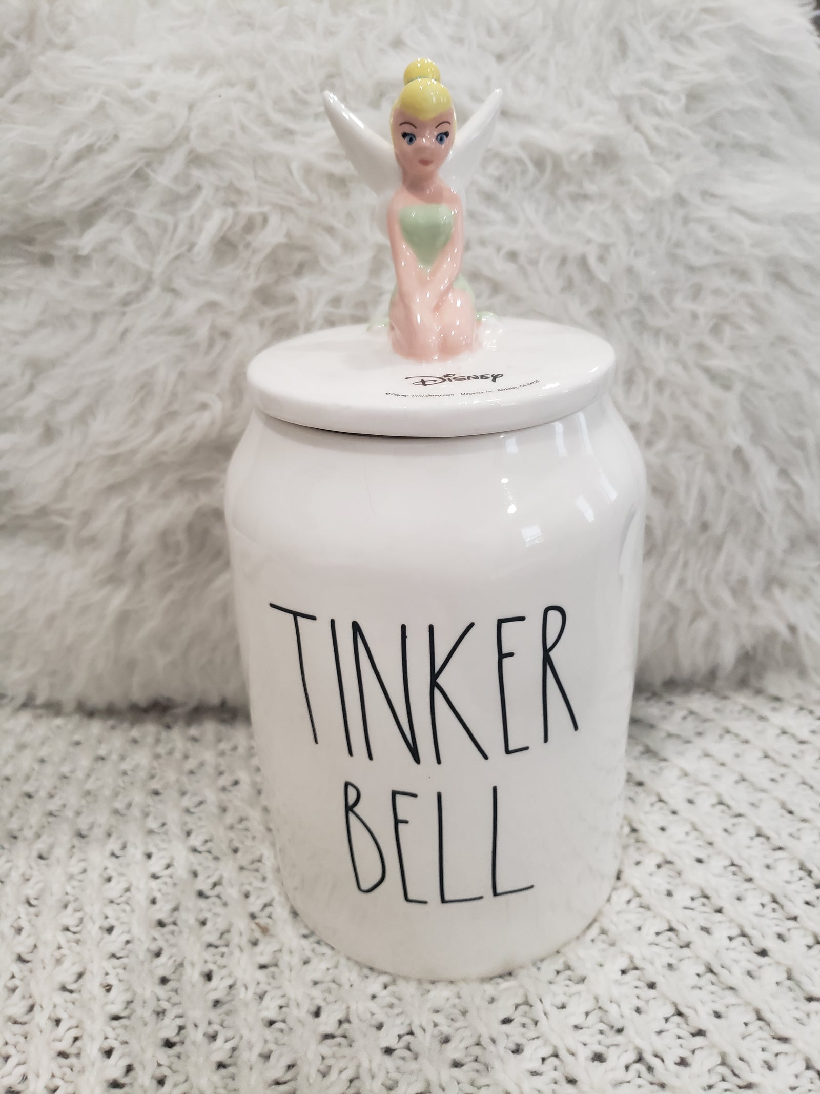 Rae Dunn "Tinker Bell" Disney's Princess White Canister Collection