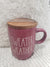 Rae Dunn "Sweater Weather" Maroon Mug & Wooden Lid Warmer Collection