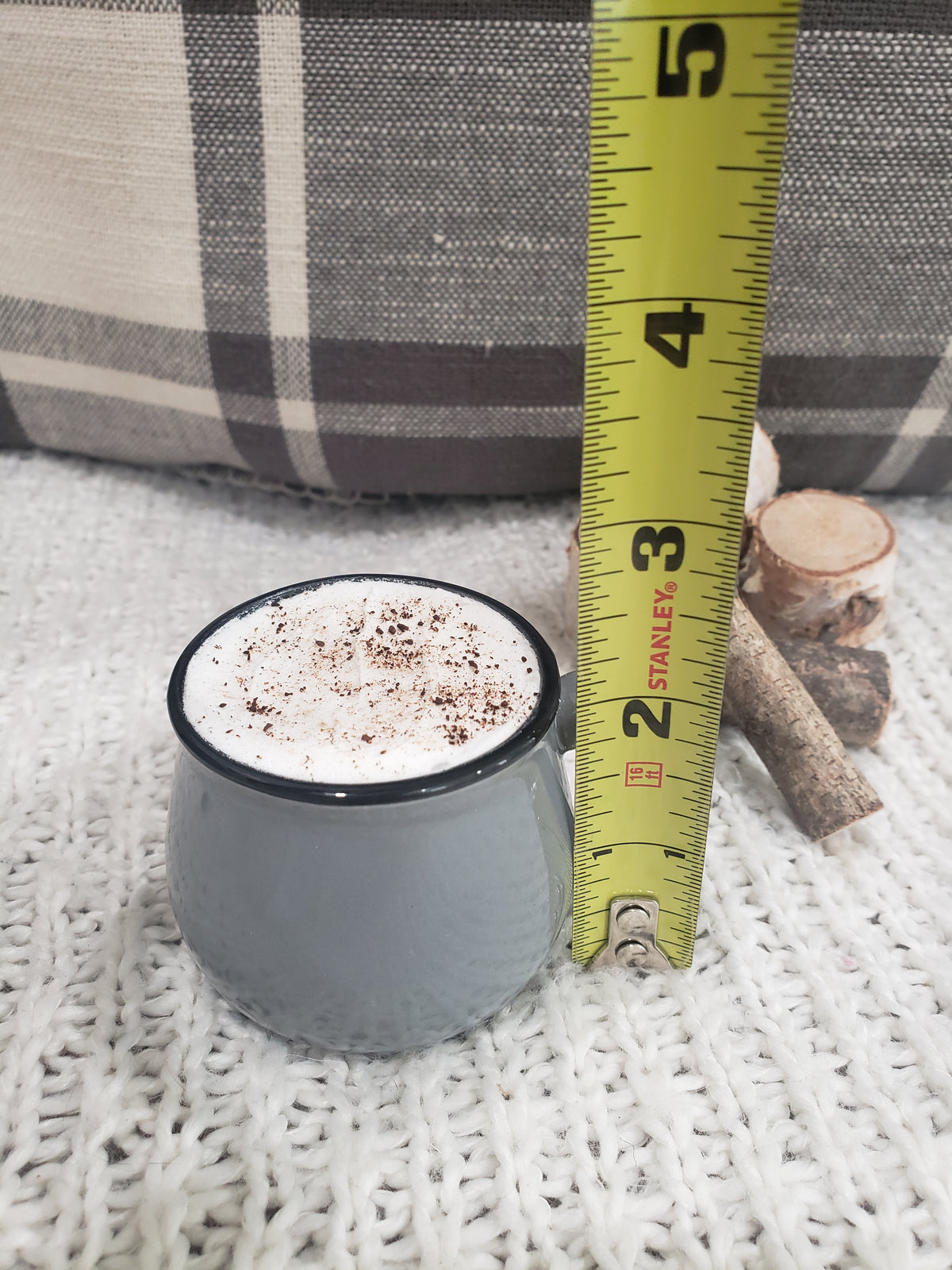 Pip Posh Design Faux Sweet Décor Mini Gray Hot Chocolate Marshmallow Tier Décor Bundle