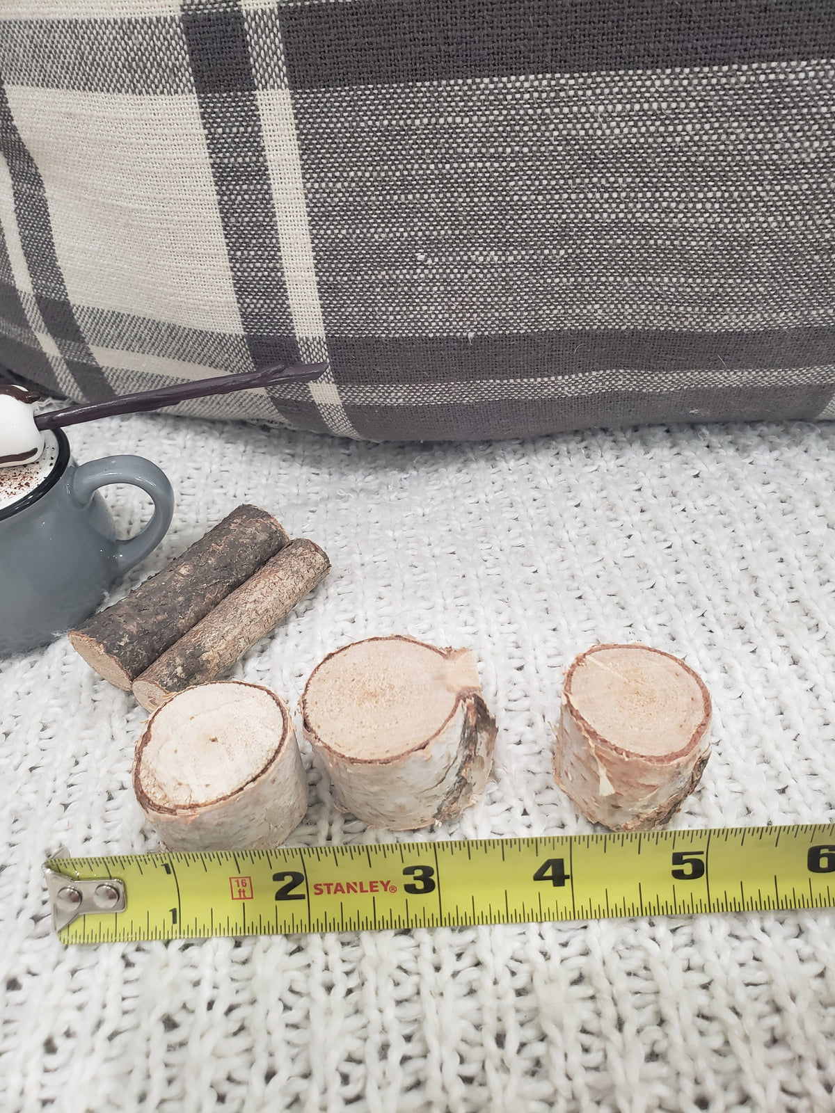 Pip Posh Design Faux Sweet Décor Mini Gray Hot Chocolate Marshmallow Tier Décor Bundle