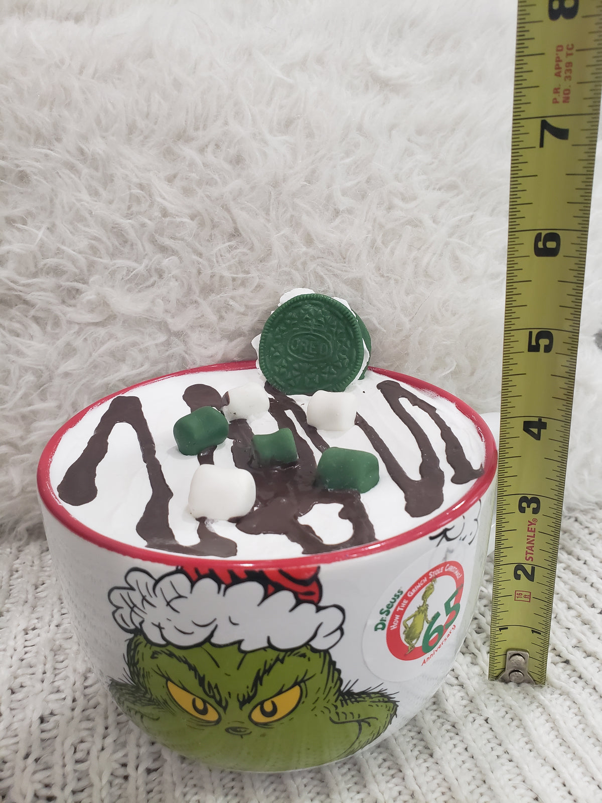 Pip Posh Design Faux Sweet Décor &quot;Grinch&quot; Holiday Mug &amp; Hot Chocolate Drizzle Topper