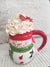 Pip Posh Design Faux Sweet Décor Snowman Mug & Ivory Red Bow Whipped Topper Holiday Collection