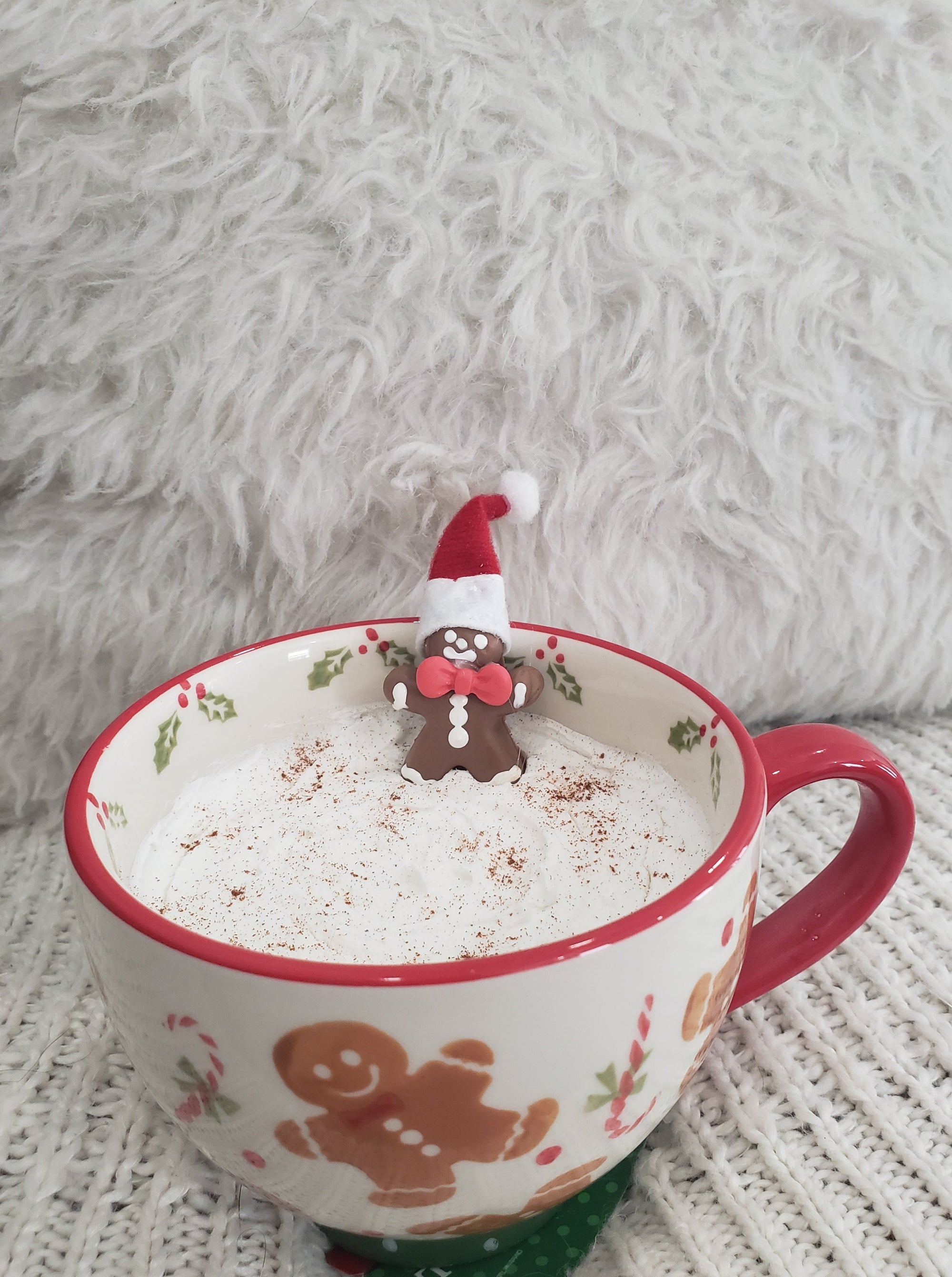 Pip Posh Design Faux Sweet Décor Gingerbread Man Mug & Cinnamon Hot Chocolate Topper Holiday Collection