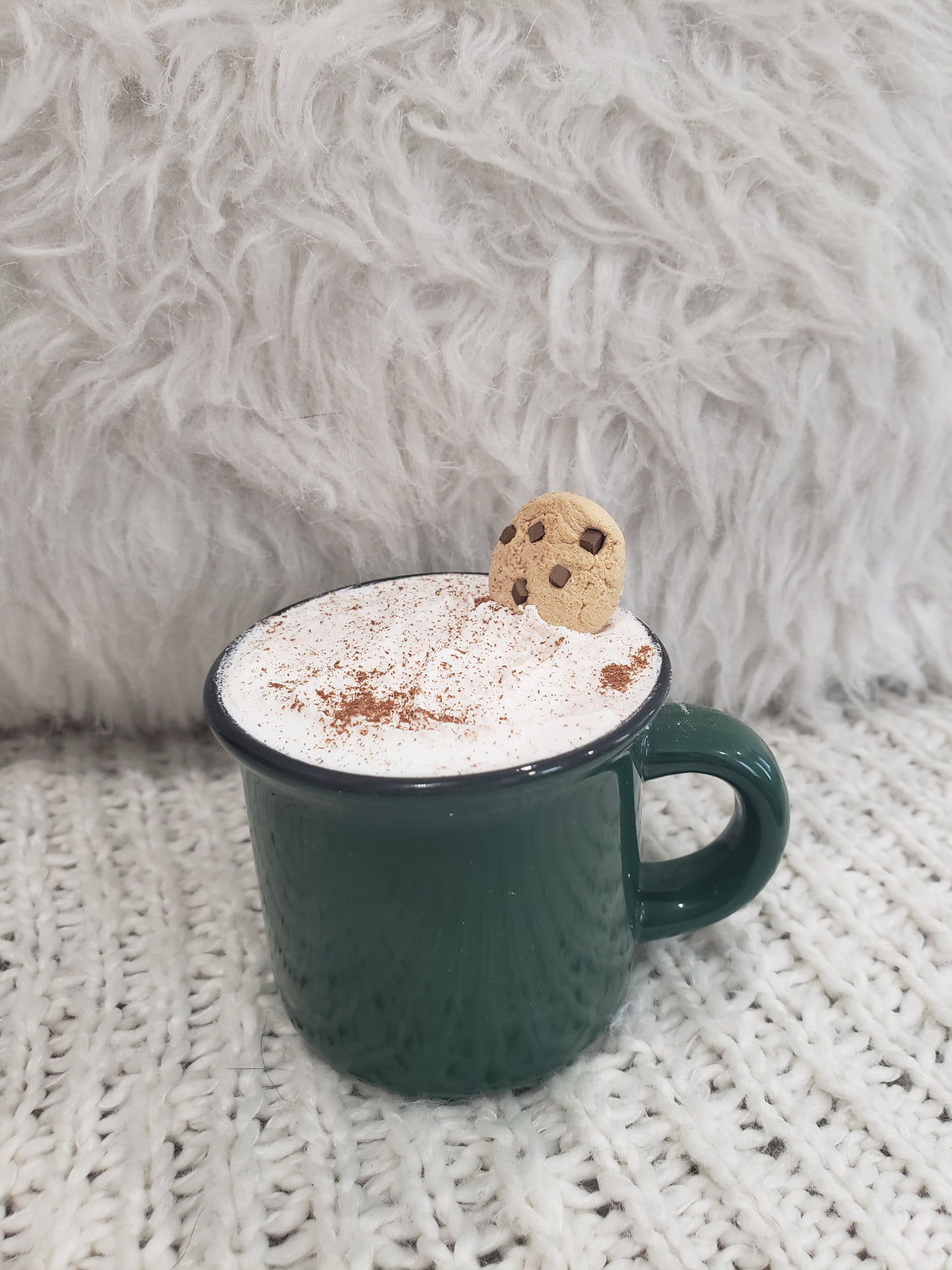 Pip Posh Design Faux Sweet Décor Mini Green Mug &amp; Hot Chocolate Cookie Topper