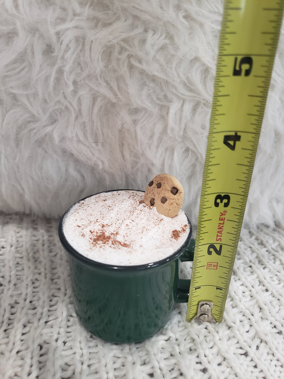 Pip Posh Design Faux Sweet Décor Mini Green Mug &amp; Hot Chocolate Cookie Topper