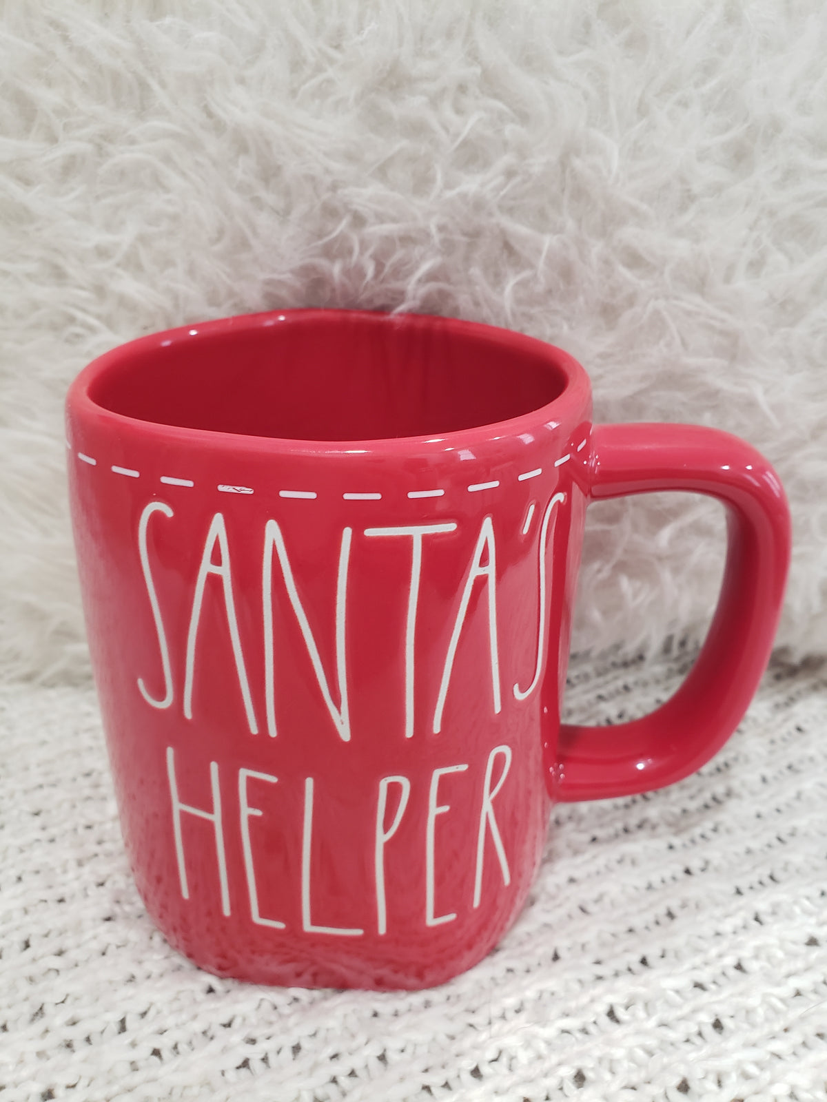 Rae Dunn &quot;Santa&#39;s Helper&quot; Red Mug Holiday Collection
