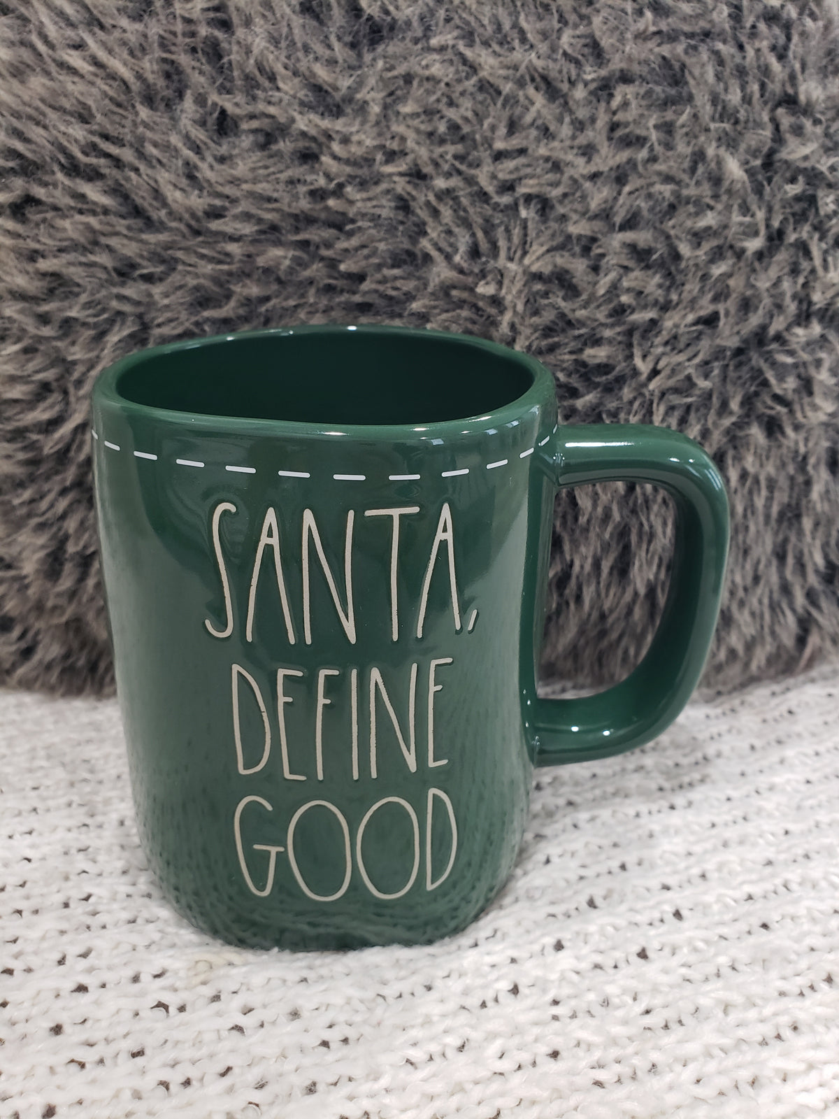 Rae Dunn &quot;Santa, Define Good&quot; Green Mug Holiday Collection
