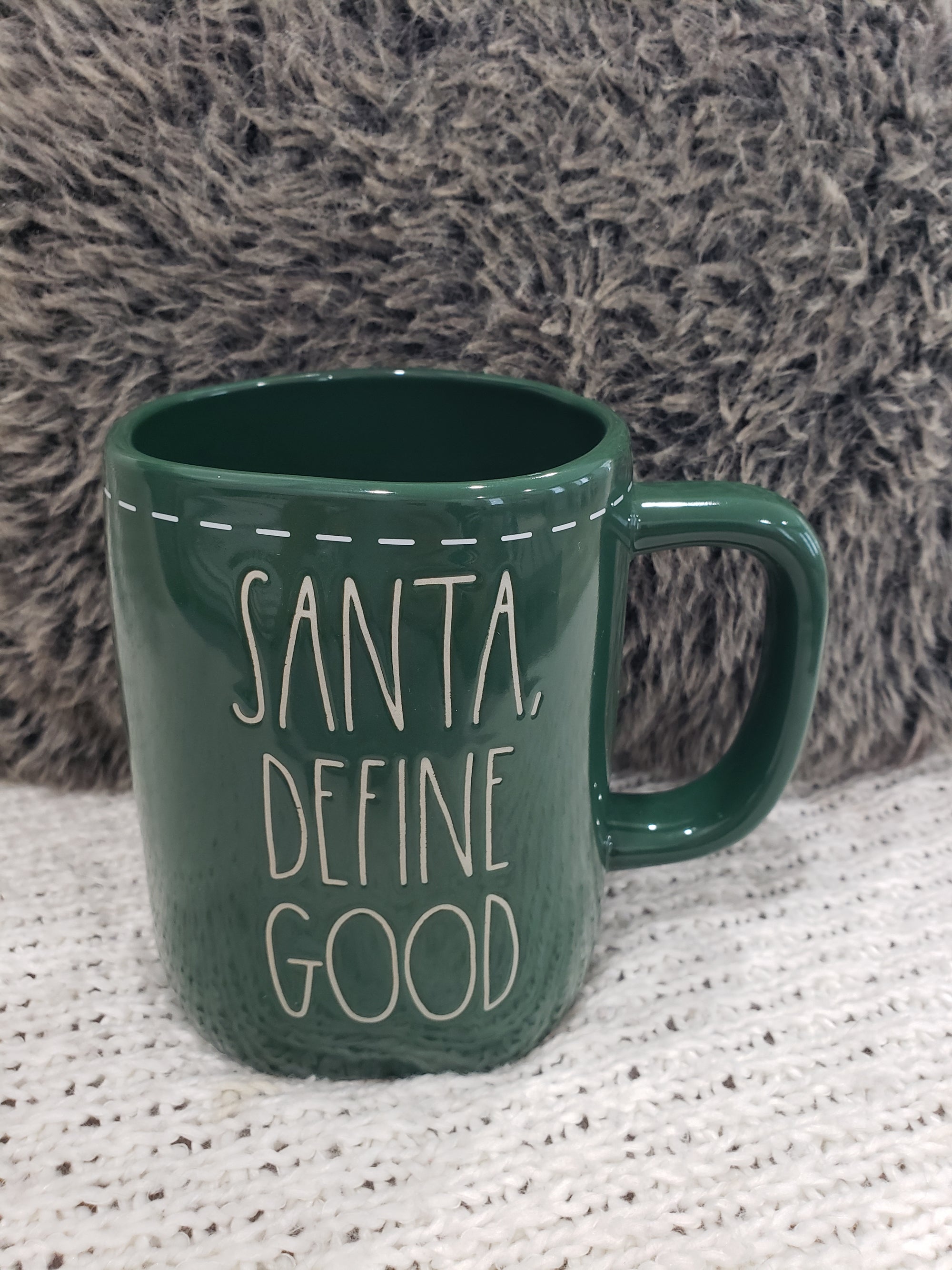 Rae Dunn "Santa, Define Good" Green Mug Holiday Collection