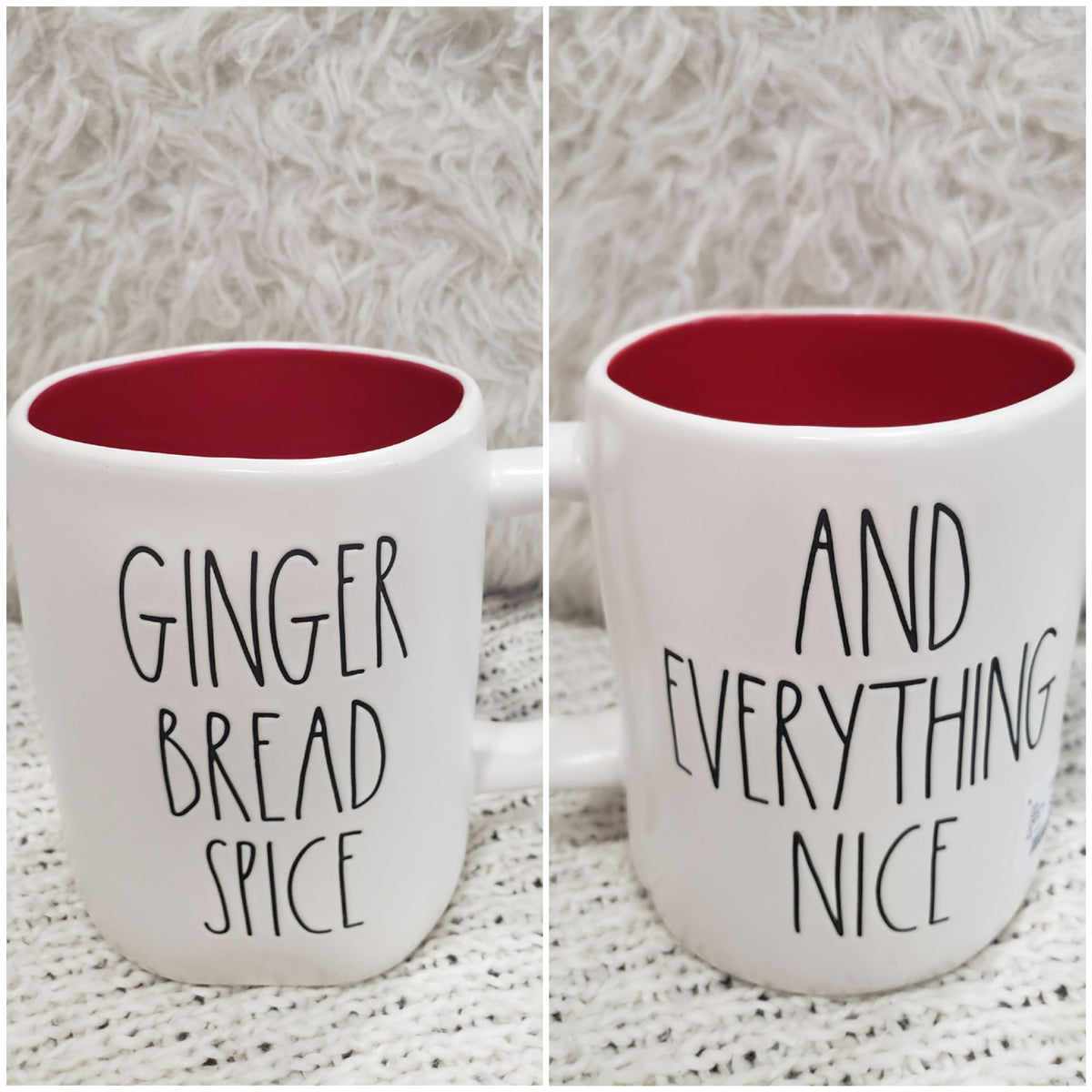 Rae Dunn &quot;Ginger Bread Spice And Everything Nice&quot; Doubled Sided Mug Holiday Collection