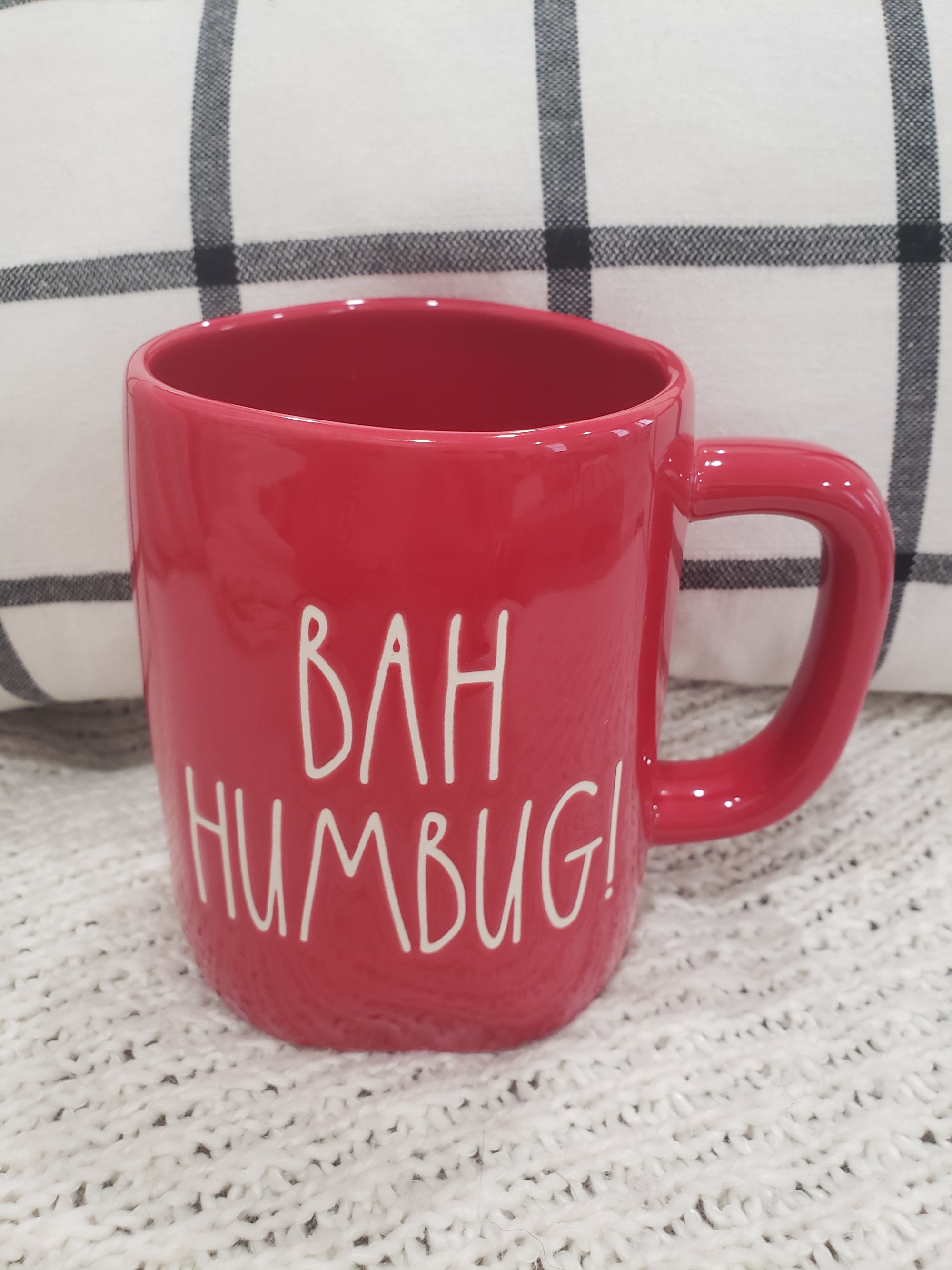 Rae Dunn "Bah Humbug!" Red Mug Holiday Collection